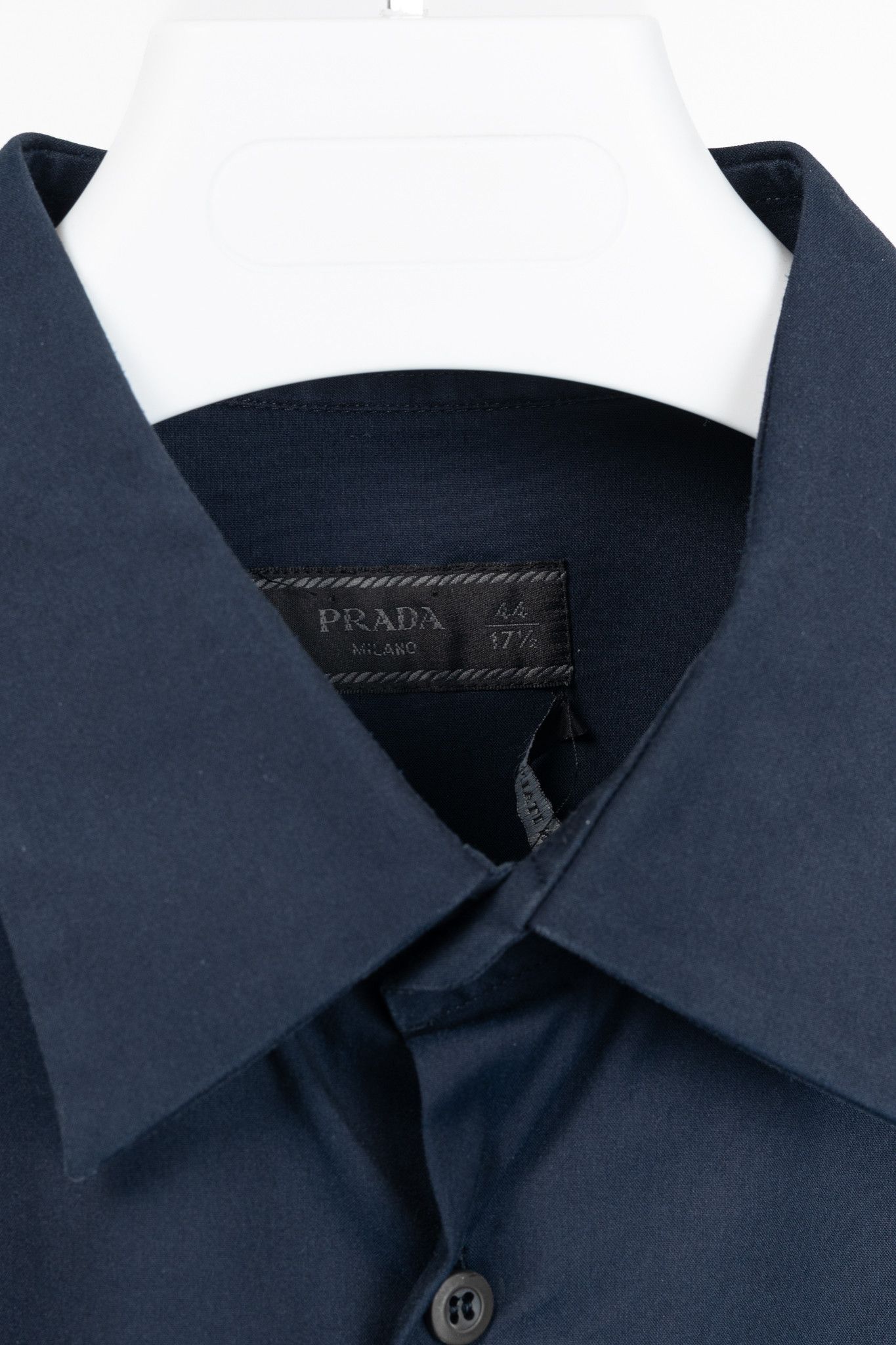 Prada Prada Navy Cotton-Poplin Buttoned Shirt Size US XL / EU 56 / 4 - 4 Thumbnail