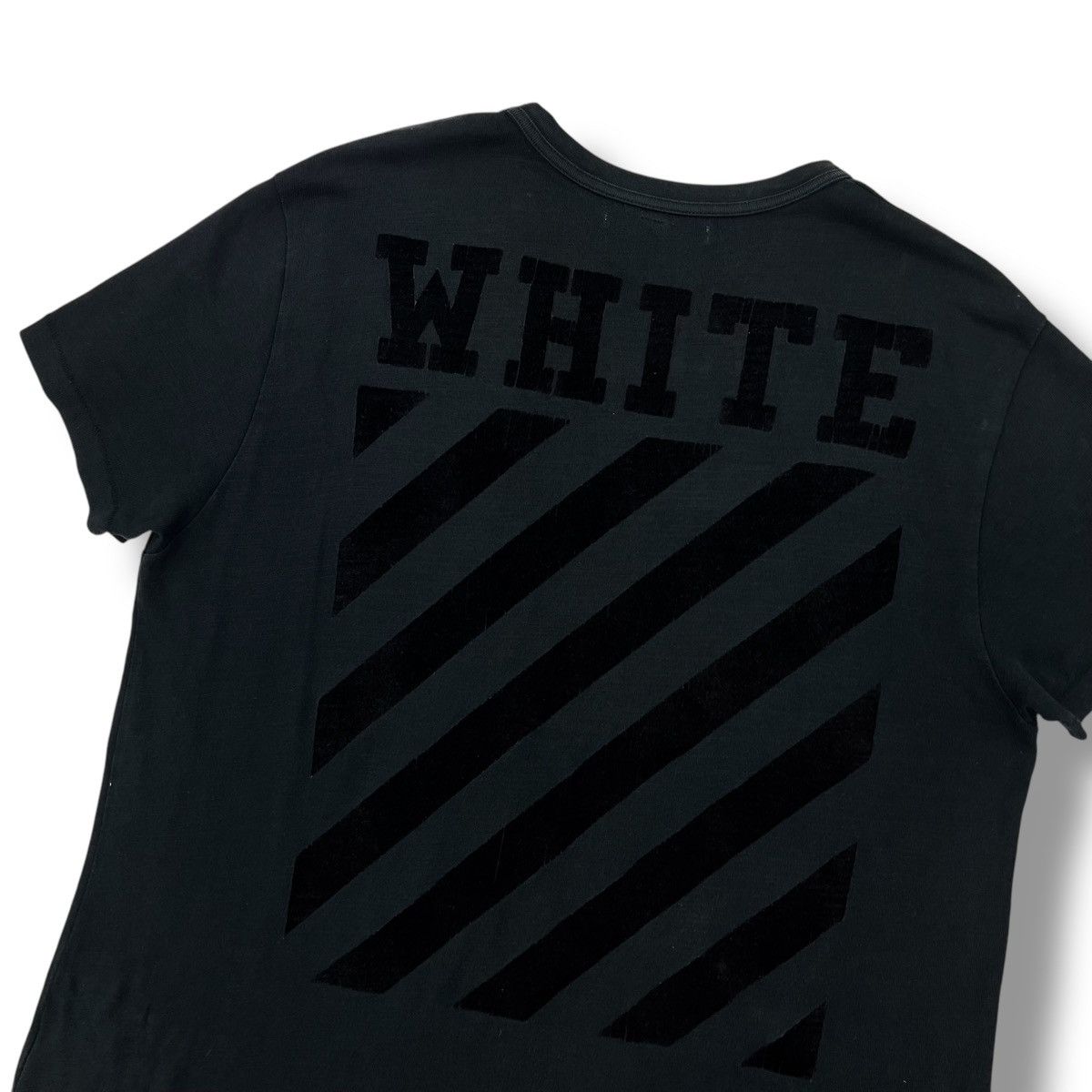 Off-White Off-White Diagonal Velour Black T Shirt Size US M / EU 48-50 / 2 - 1 Thumbnail