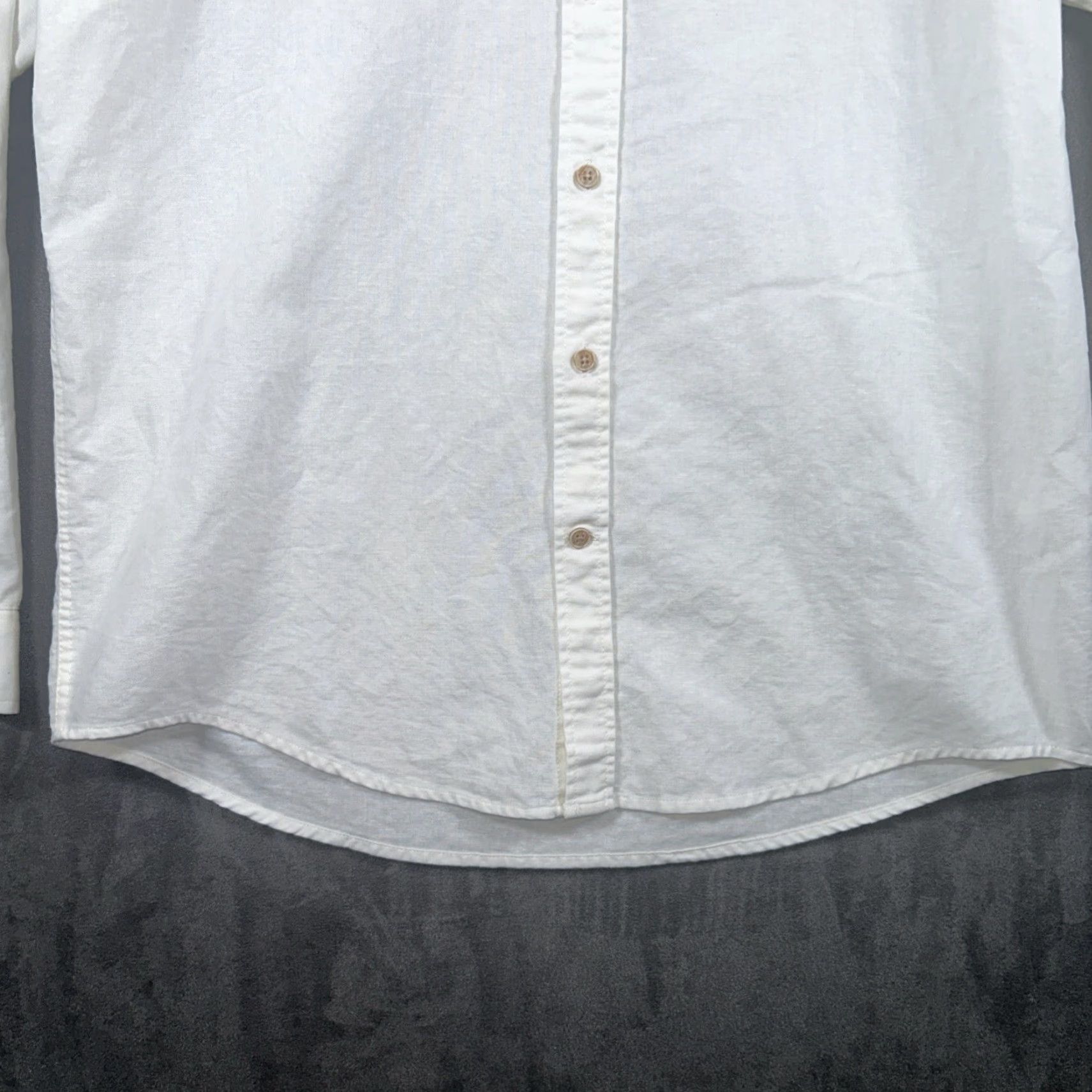 Vintage Pull&Bear Long Sleeve Shirt Mens L Ivory Cotton Linen Blend Button Down Relaxed Size US L / EU 52-54 / 3 - 6 Thumbnail