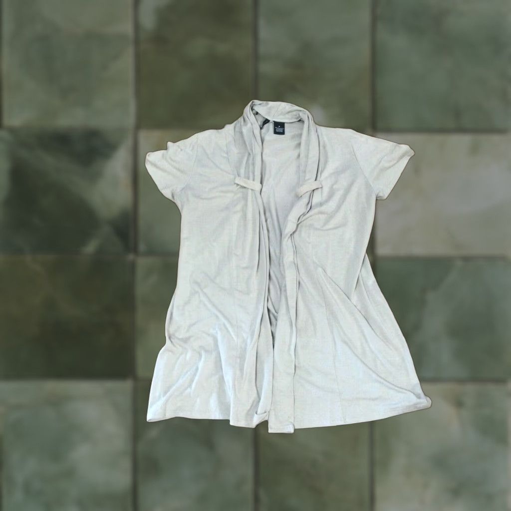 Vintage NEW DIRECTIONS Beige Short Sleeve Cardigan Top Medium Womens Size M / US 6-8 / IT 42-44 - 1 Thumbnail