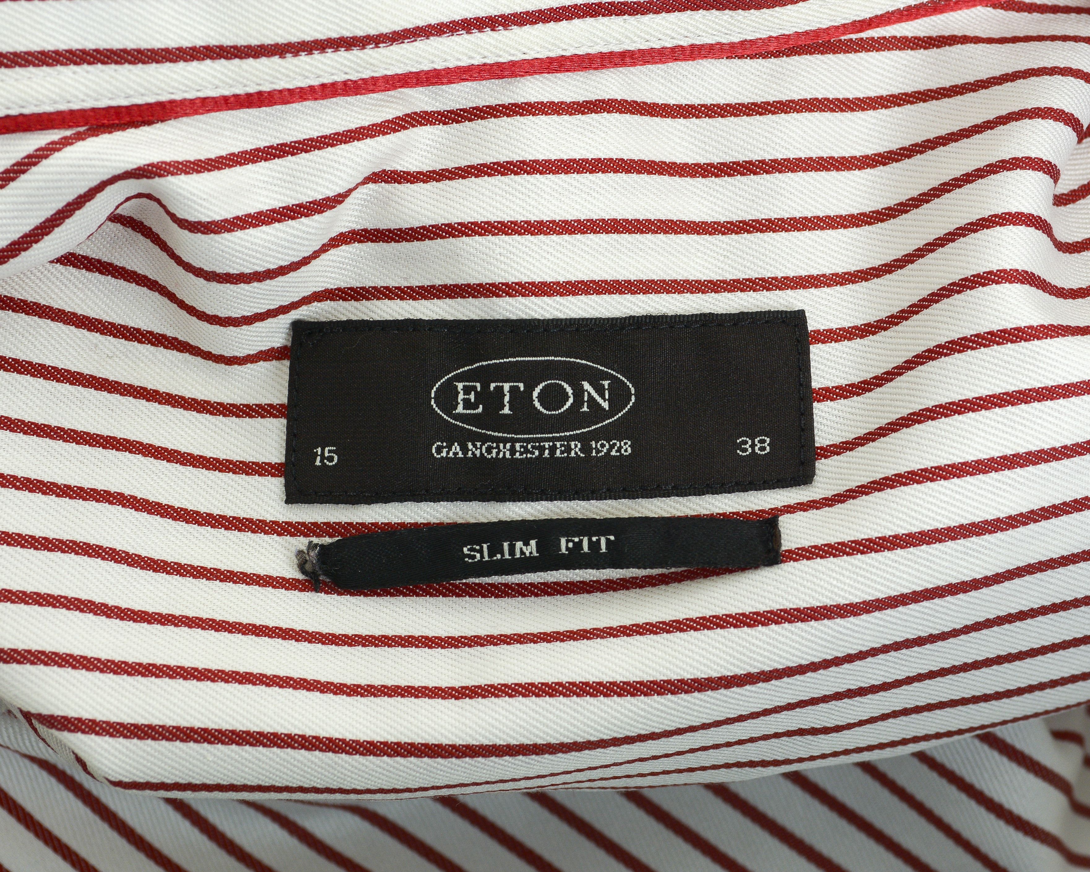 Eton ETON Single Cuff Shirt Slim Fit 15" Size 38 Striped Formal Size 38R - 5 Thumbnail