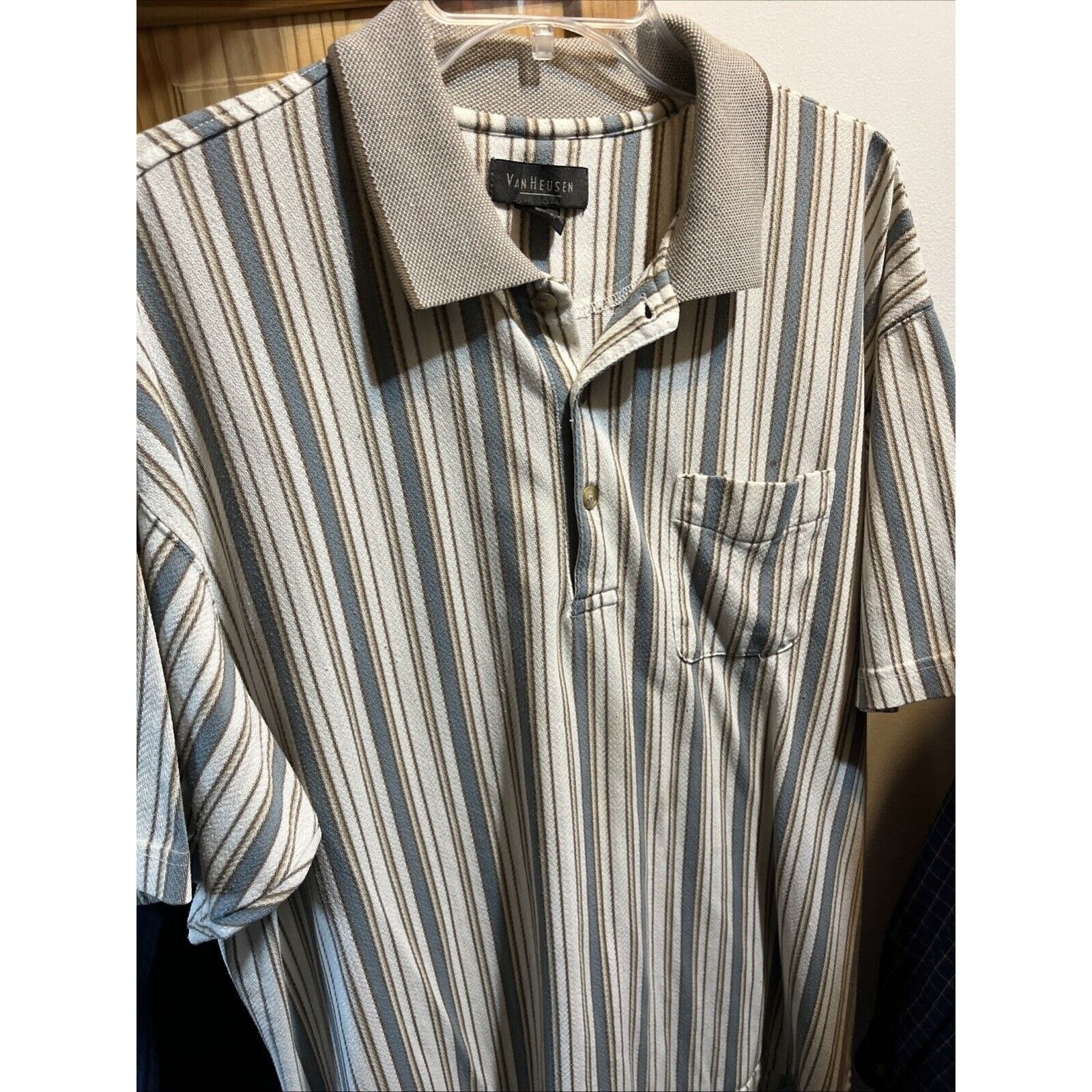 Van Heusen VTG Van Heusen Striped Polo Shirt Men’s Sz XL SS Blue White Size US XL / EU 56 / 4 - 11 Thumbnail