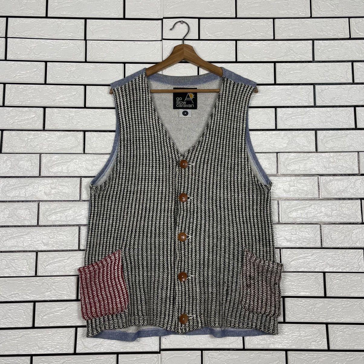 Japanese Brand Go Slow Caravan Hickory Vest Size US M / EU 48-50 / 2 - 1 Thumbnail