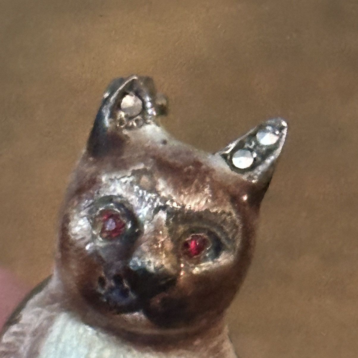 Vintage Vintage sterling silver Germany enamel cat brooch Size ONE SIZE - 2 Thumbnail