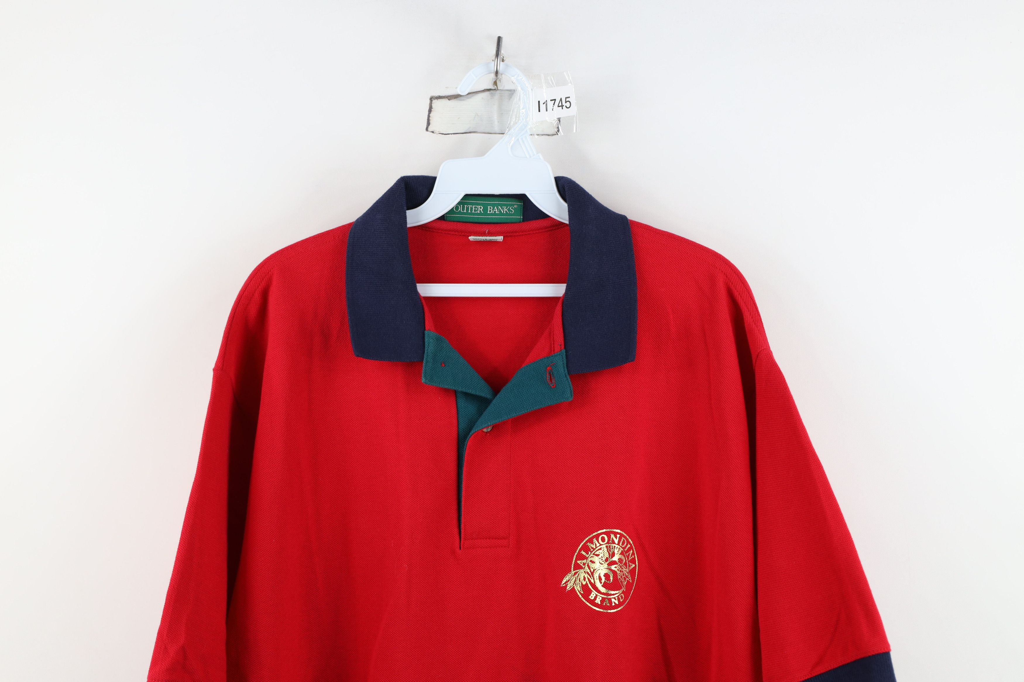 Vintage Vintage 90s Spell Out Almondina Brand Almonds Nuts Polo USA Size US L / EU 52-54 / 3 - 2 Thumbnail