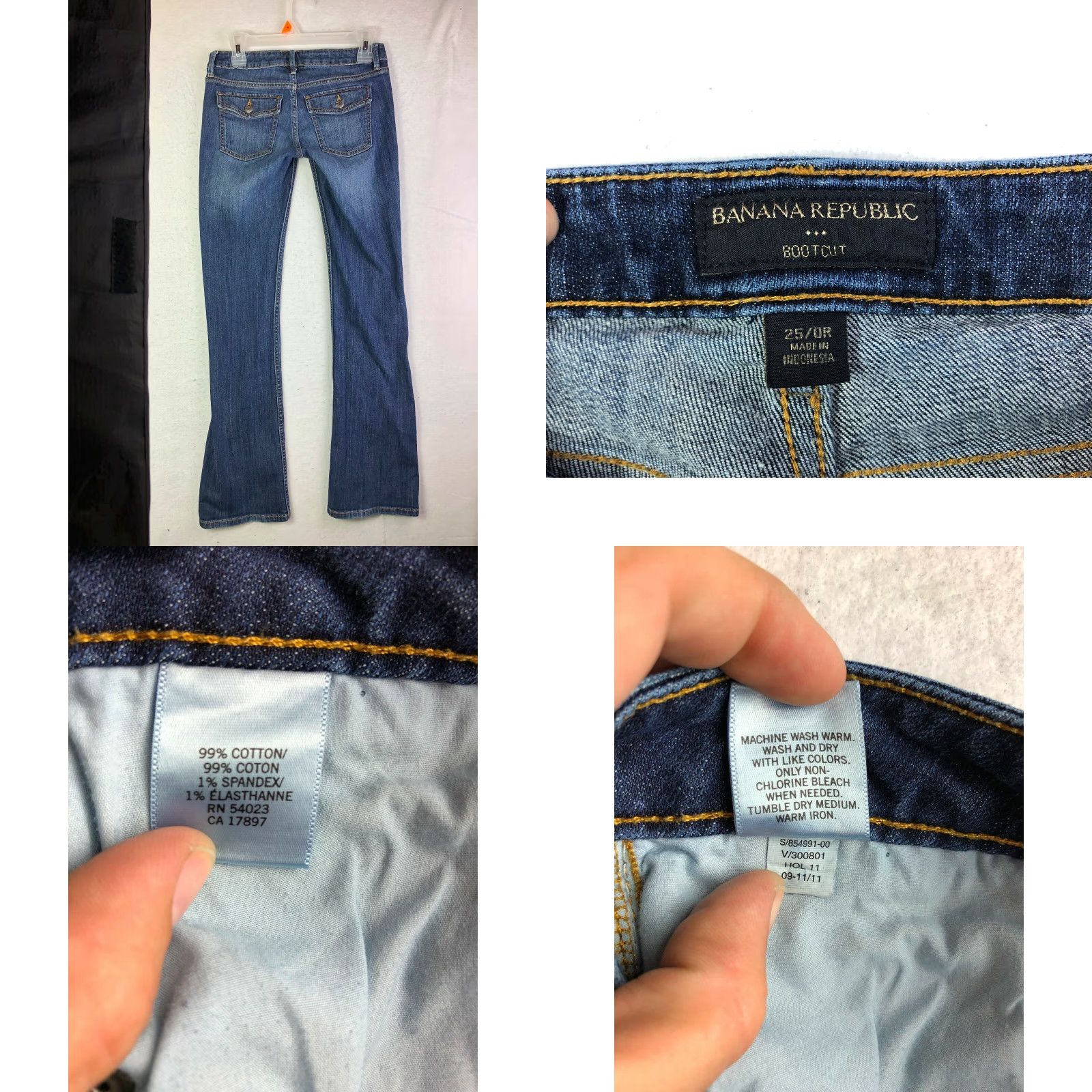 Banana Republic VINTAGE Banana Republic Bootcut Jeans? 25/0R 28x30 Measured Blue Denim Juniors Womens Regular Mid Rise Cotton Denim jeans Size 42" / US 20 - 8 Thumbnail