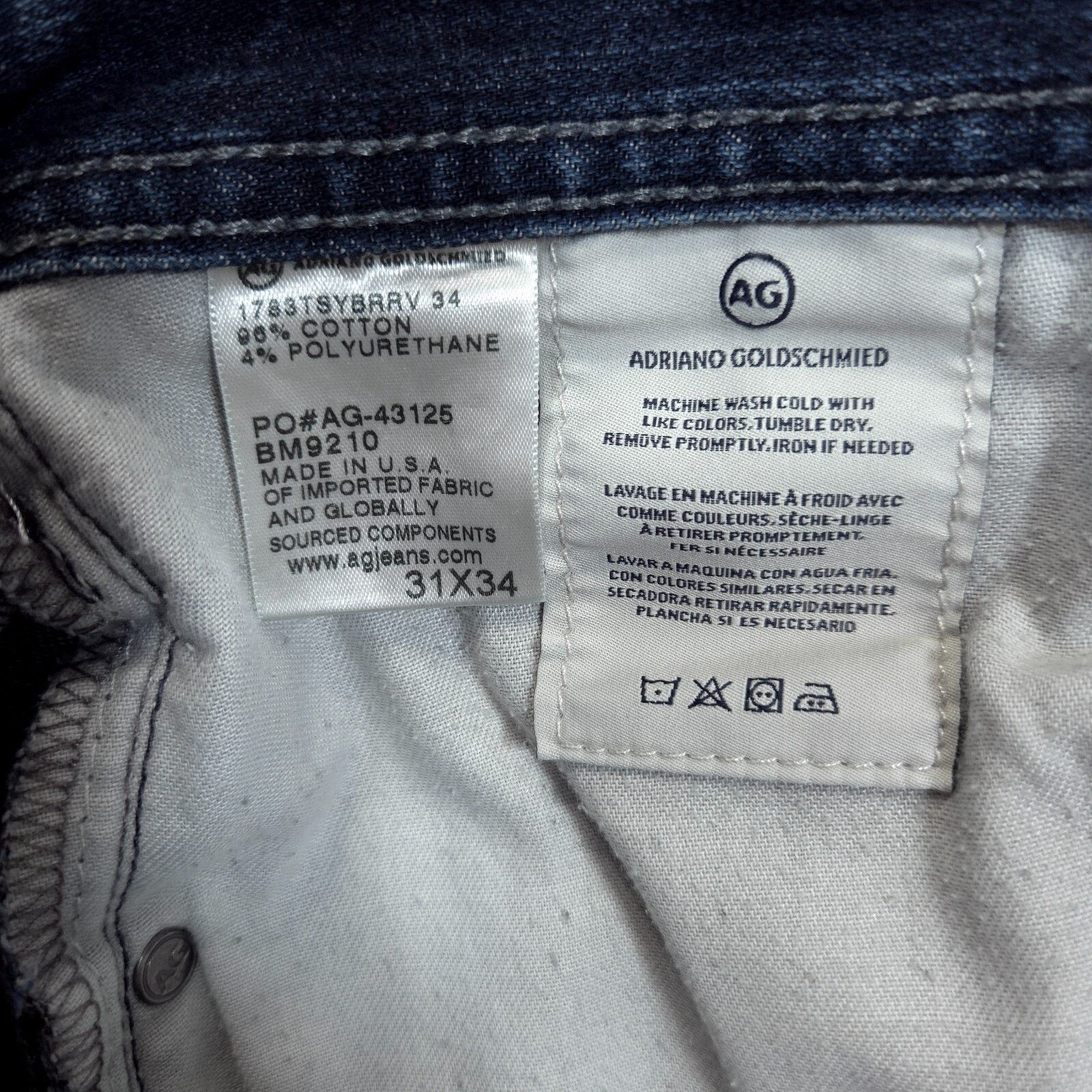 AG Adriano Goldschmied Adriano Goldschmied The Tellis Jeans Mens 32x30.5 Slim 360 Size US 32 / EU 48 - 4 Thumbnail