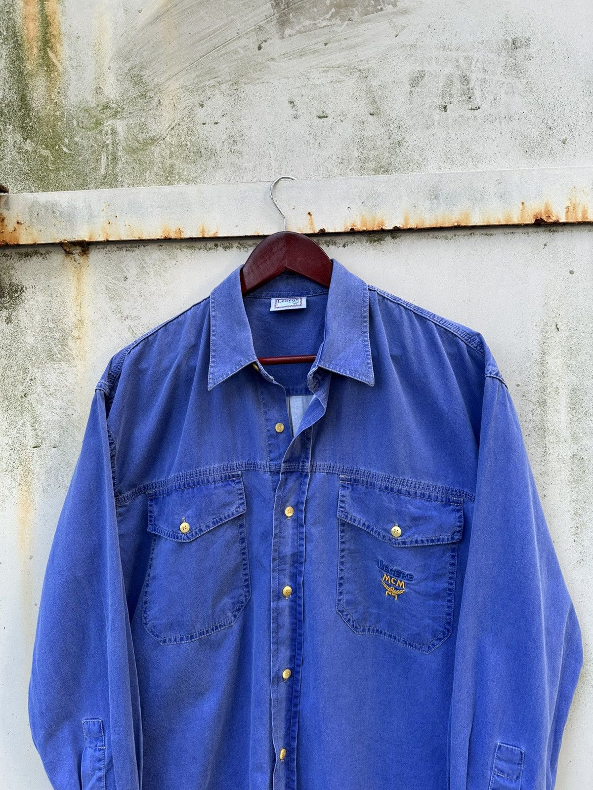 MCM 👹MCM Legare Washed Button Down Long Sleeves Shirt Size US L / EU 52-54 / 3 - 4 Thumbnail