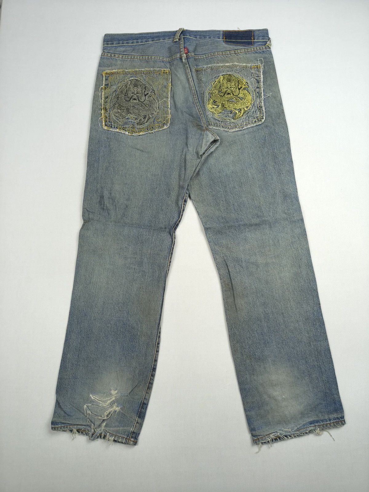 RMC Jeans RMC dragon pocket embroidered jeans (068) Size US 36 / EU 52 - 1 Thumbnail