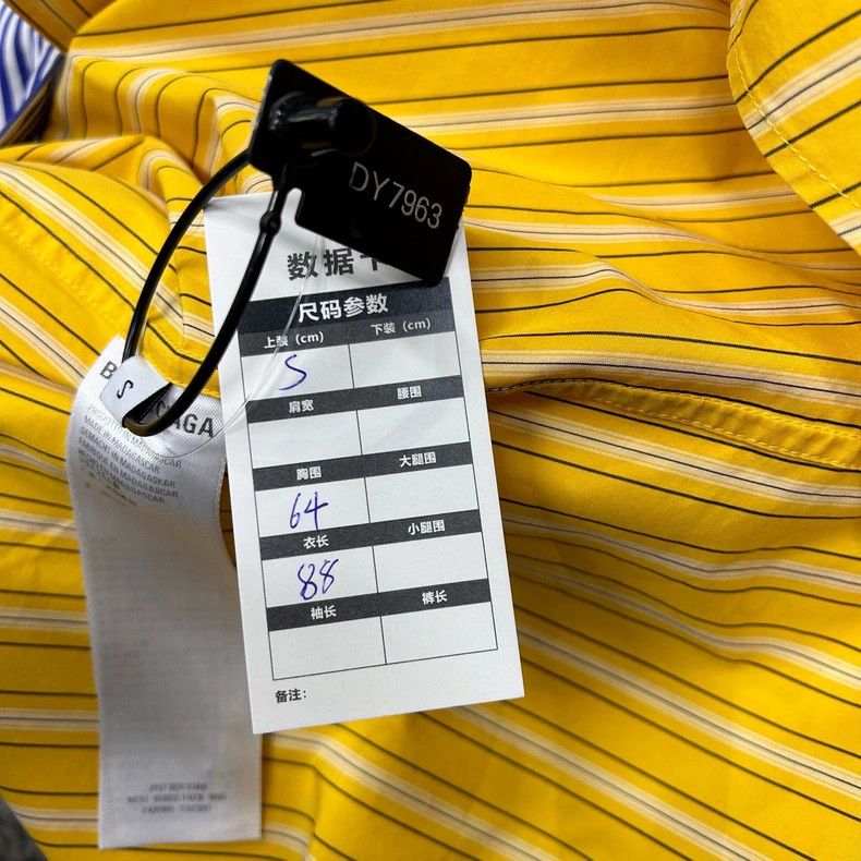 Balenciaga Balenciaga Patchwork striped embroidered logo shirt 2502-Ne Size US S / EU 44-46 / 1 - 7 Thumbnail