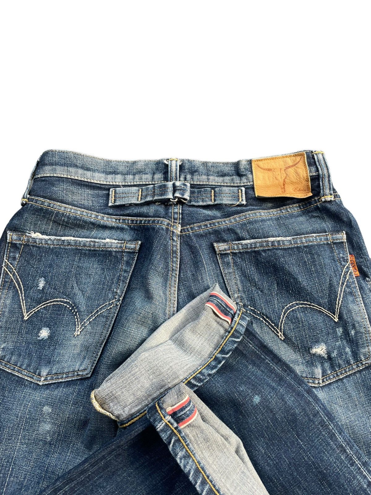 Edwin Vintage Edwin 505ZX Selvedge Distresed Denim Size US 31 - 17 Thumbnail