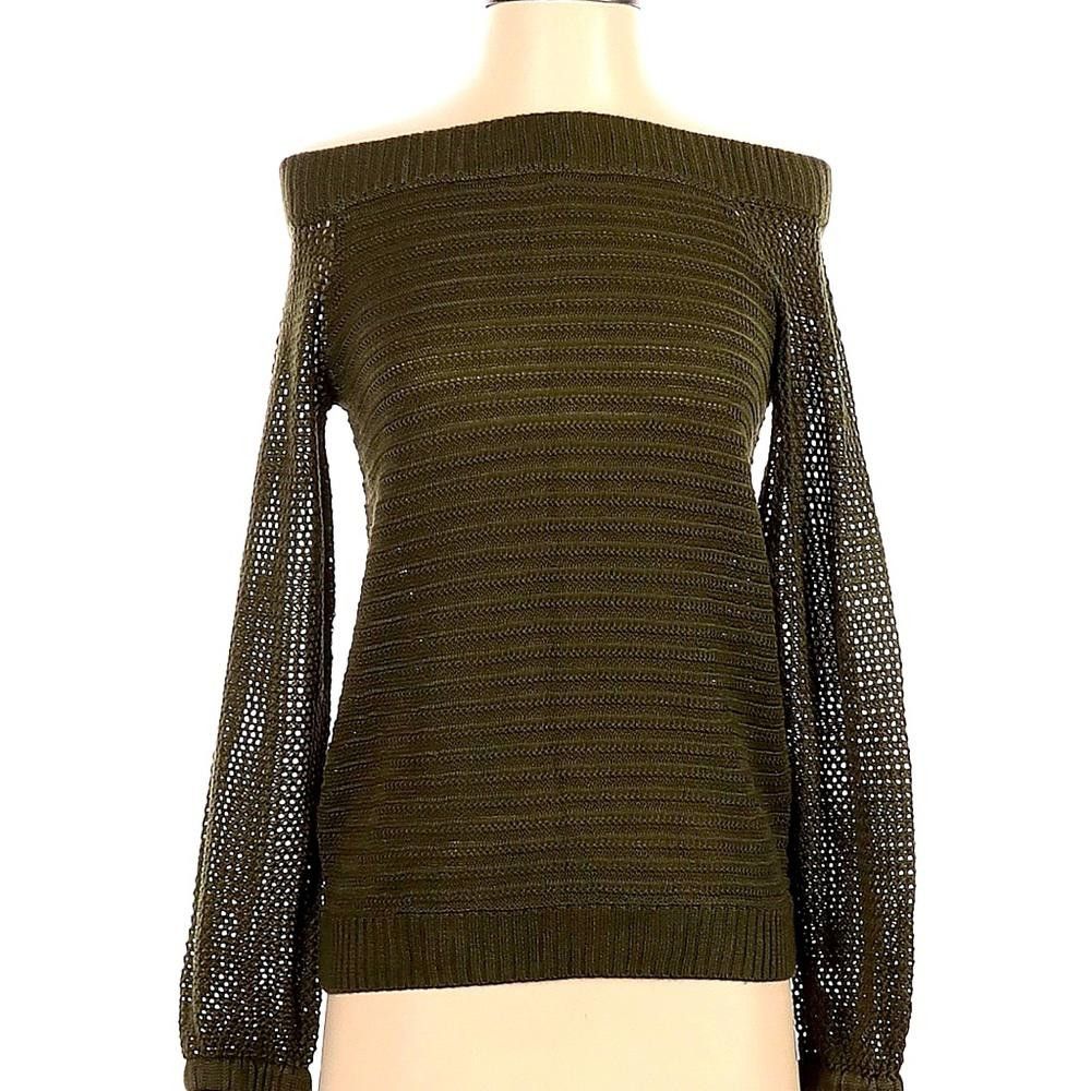 Designer Textured Off-The-Shoulder Sweater New York & Company Xs Size XS / US 0-2 / IT 36-38 - 1 Thumbnail