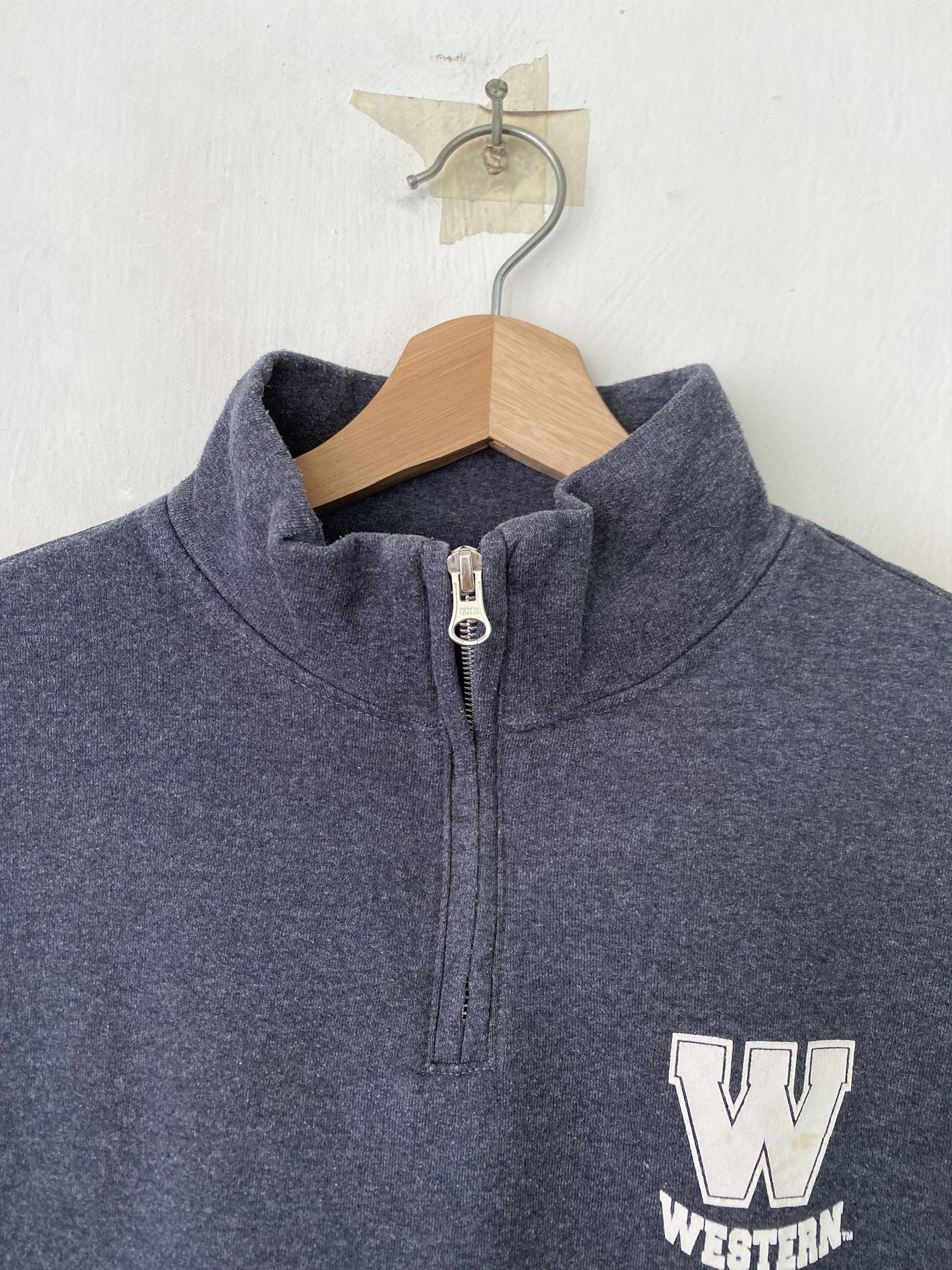 Jerzees Vintage Western Half Zipper Black Grey Sweatshirt Small Size Size US S / EU 44-46 / 1 - 3 Thumbnail