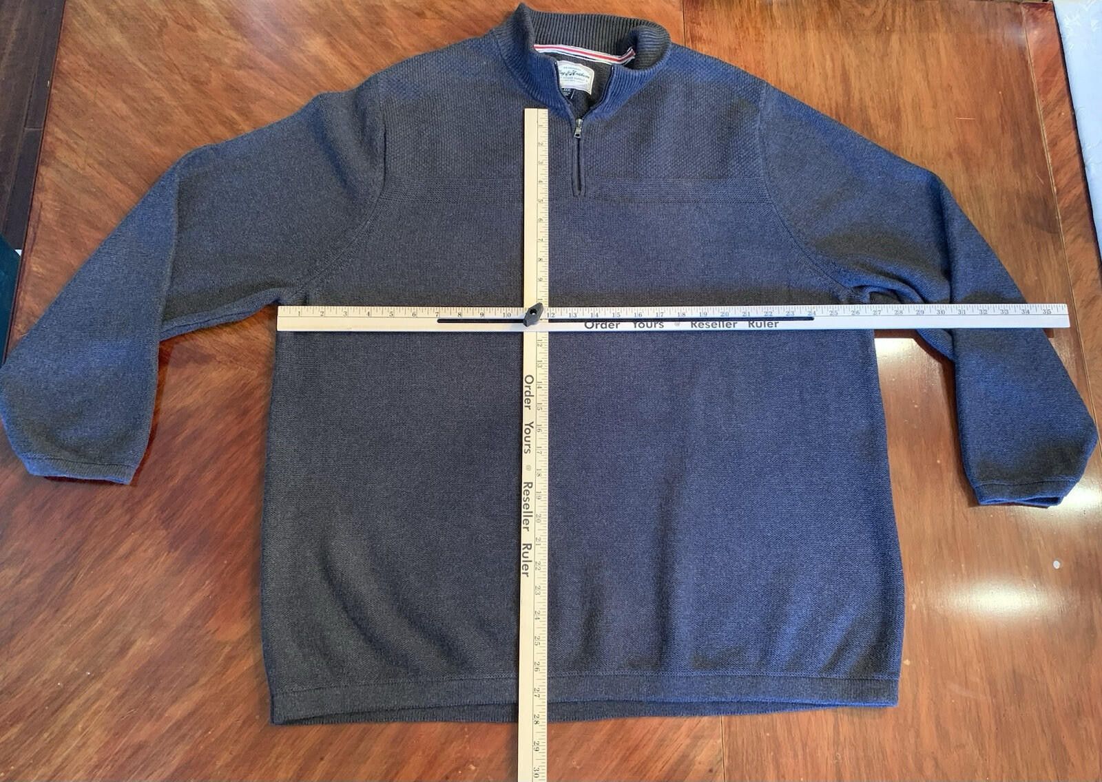 Flag & Anthem Flag & Anthem Sweater Men's 3XL Grey Quarter Zip Pullover Ca Size US XXL / EU 58 / 5 - 7 Thumbnail