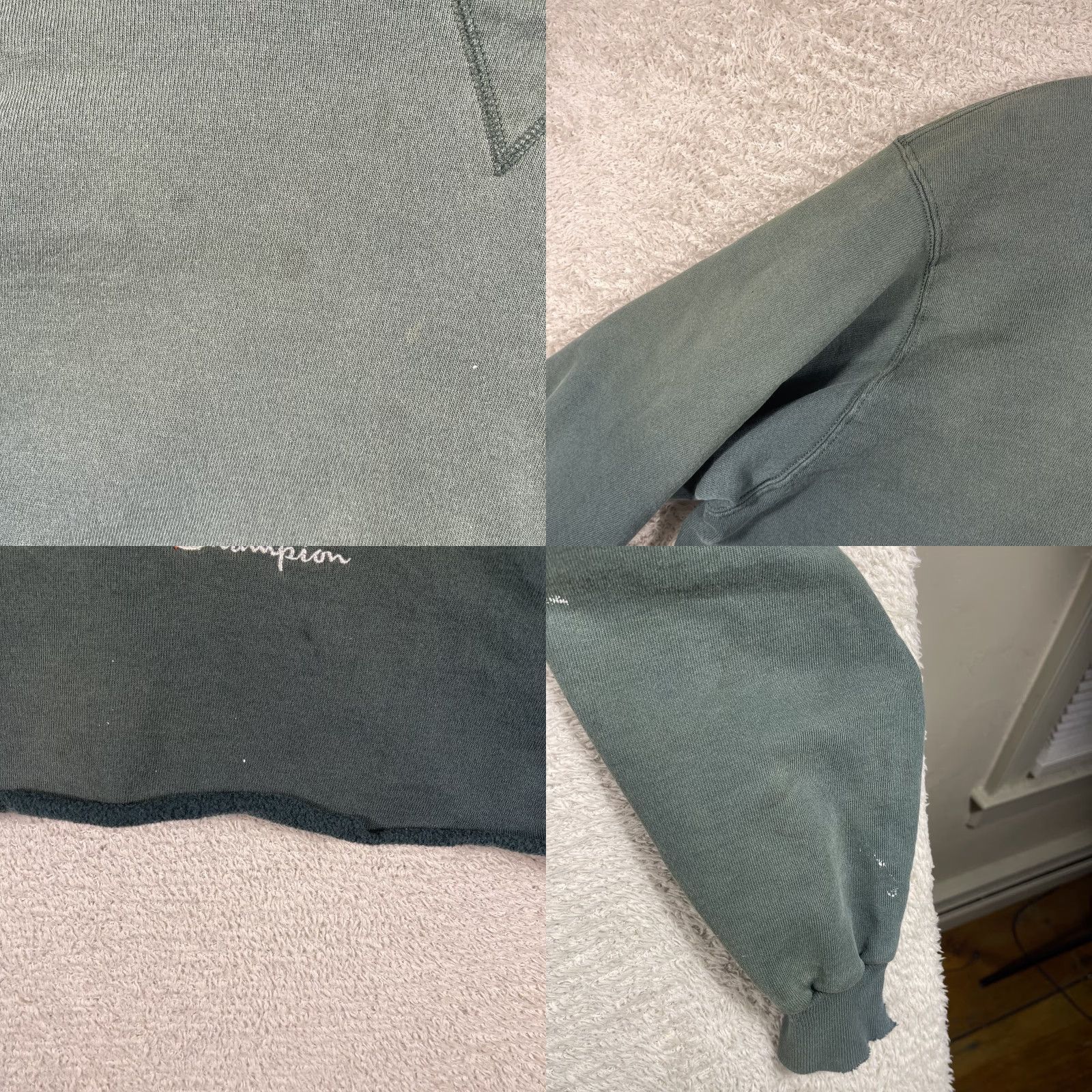 Champion VINTAGE Champion Cropped Sweatshirt Adult XL Green Spellout Embroidered 90's Y2K Mens Sweatshirt Pullover Crew Neck Long Sleeve Cotton Polyester Size US XL / EU 56 / 4 - 9 Thumbnail