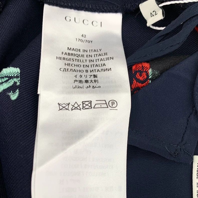 Gucci Gucci Dark blue cherry embroidery full print cotton casual Size US 26 / EU 42 - 6 Thumbnail