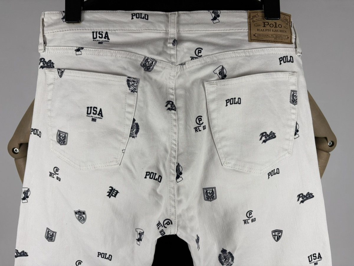 RRL Ralph Lauren Rare Polo Bear Multi-Logo Double Rrl Print Pattern Cotton Denim Pants Jeans Size US 34 / EU 50 - 8 Thumbnail