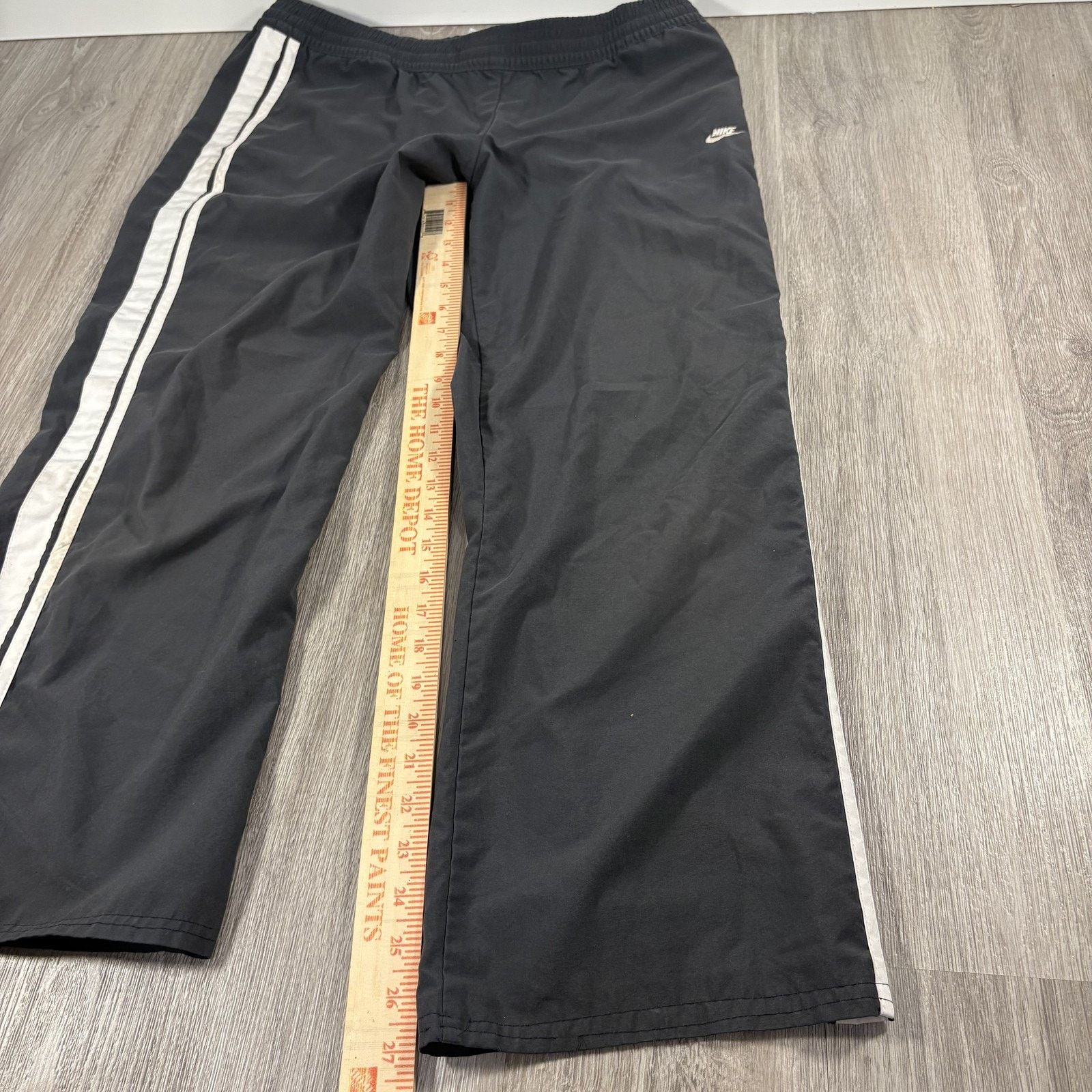 Nike Nike Women's Track Pants Black White Side Stripe Pockets M Size 29" - 5 Thumbnail