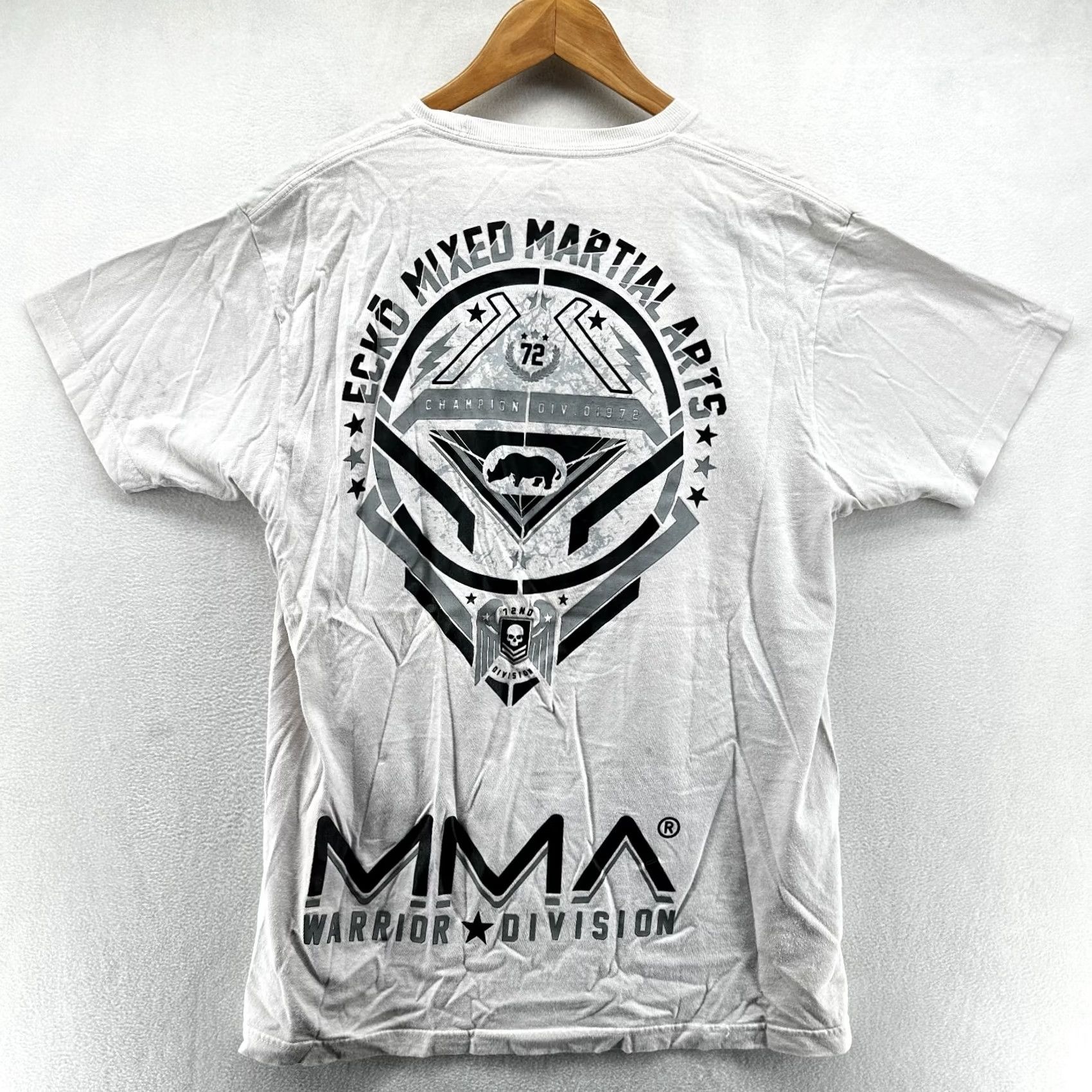 Ecko Unltd. Ecko Unltd Mixed Martial Arts Pullover T-Shirt White Men's L Short Sleeve Graphic Print Crew Neck Shirts Mens Regular Size L White GI Art Size US L / EU 52-54 / 3 - 2 Thumbnail