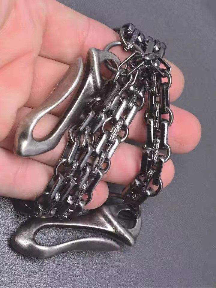 Vintage Gunmetal black trousers biker Wallet Chain Size ONE SIZE - 1 Thumbnail