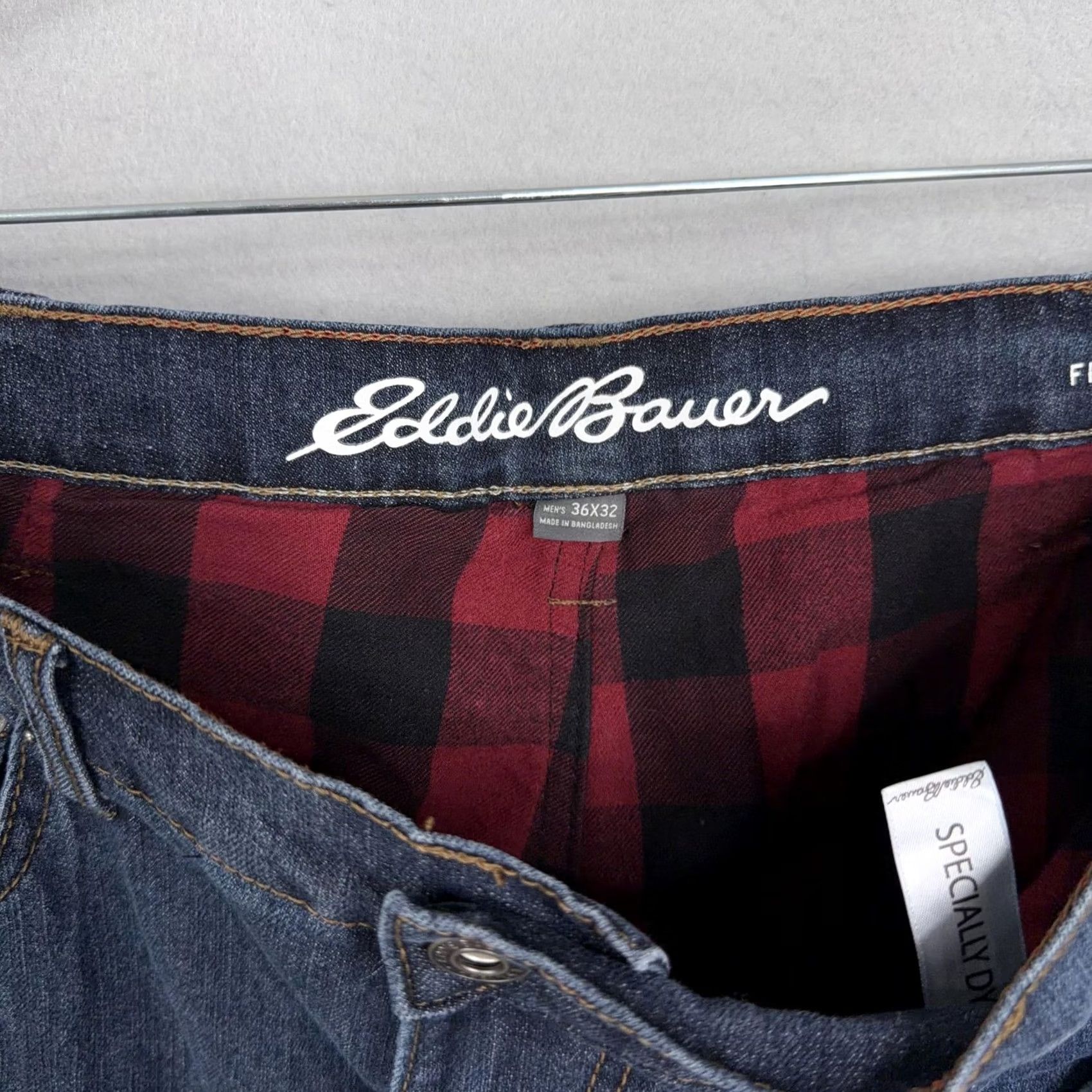 Eddie Bauer Eddie Bauer Jeans Mens 36x32 Blue Medium Wash Flannel Lined Straight Fit Denim Jeans Size US 36 / EU 52 - 3 Thumbnail