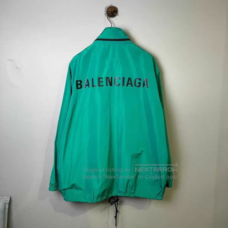 Balenciaga Balenciaga Green Logo Coach Jacket Size US S / EU 44-46 / 1 - 2 Thumbnail