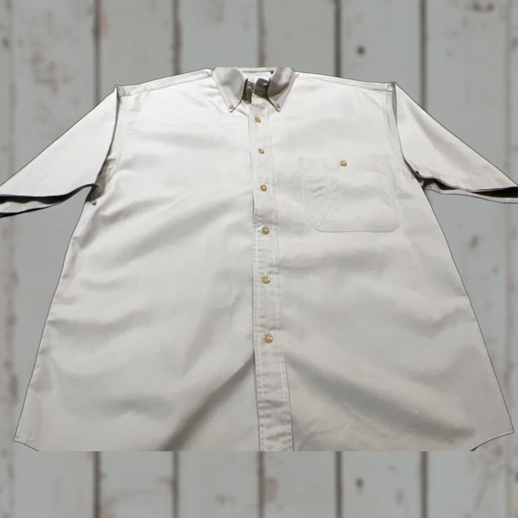 Gant VINTAGE GANT Men's Short Sleeve Shirt Twill Beige Collared Button-Up 90s Chelsea USA Medium Size US M / EU 48-50 / 2 - 1 Thumbnail