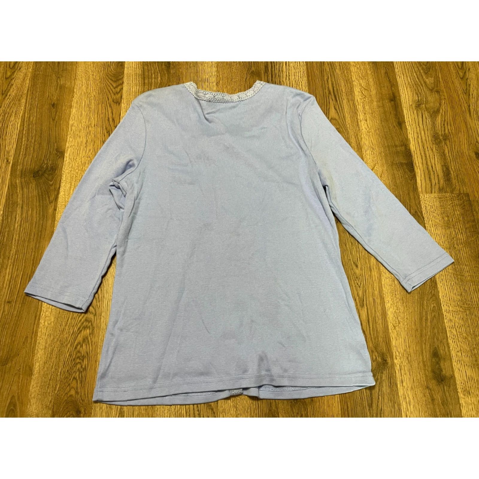 Vintage Karen Scott Sweater Cardigan, Women's Size Small, 3/4 Sleeve, Blue, NWT, Regular, Casual, Fall Spring Summer, Women, Shirt/Top, 0 Size S / US 4 / IT 40 - 2 Thumbnail