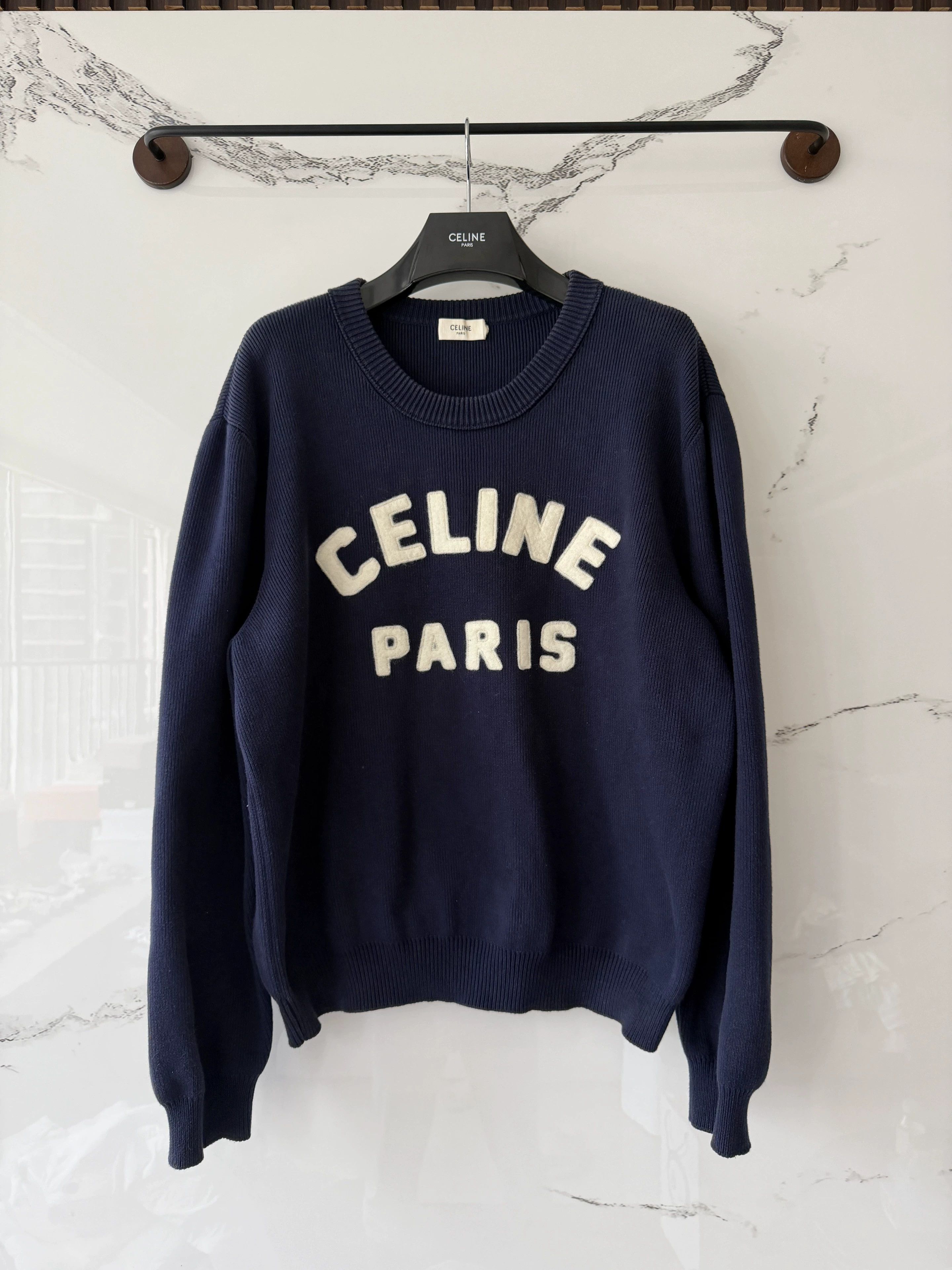 Celine Celine blue logo sweater Size XL / US 12-14 / IT 48-50 - 1 Thumbnail