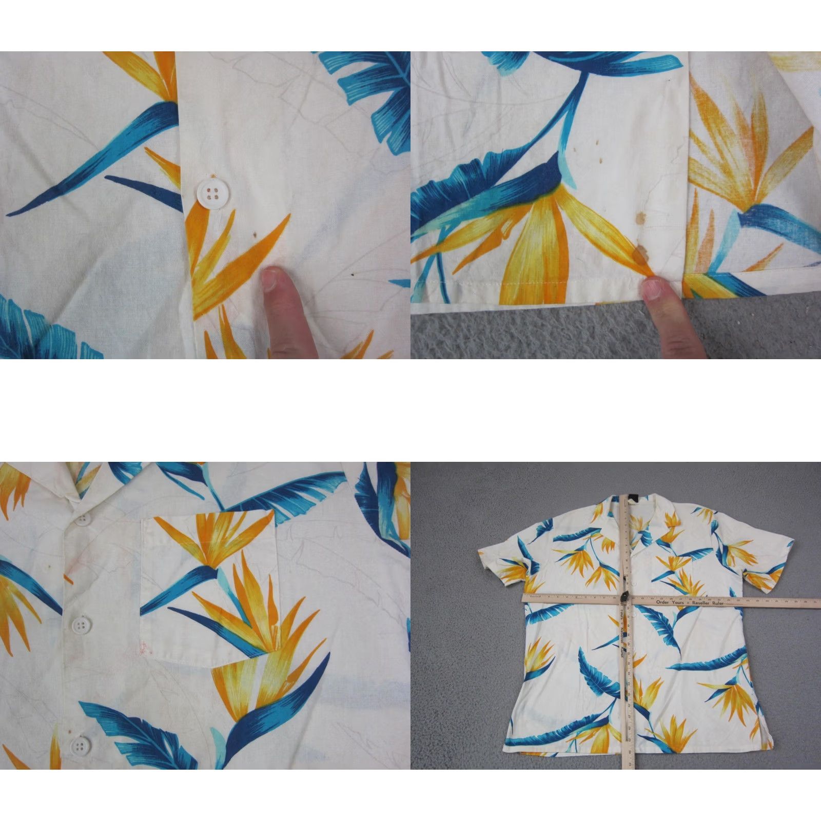 Jantzen VINTAGE Jantzen Camp Shirt Mens Large White Blue Hawaiian 80s Made in USA Aloha Shirt Buddings Size US L / EU 52-54 / 3 - 8 Thumbnail