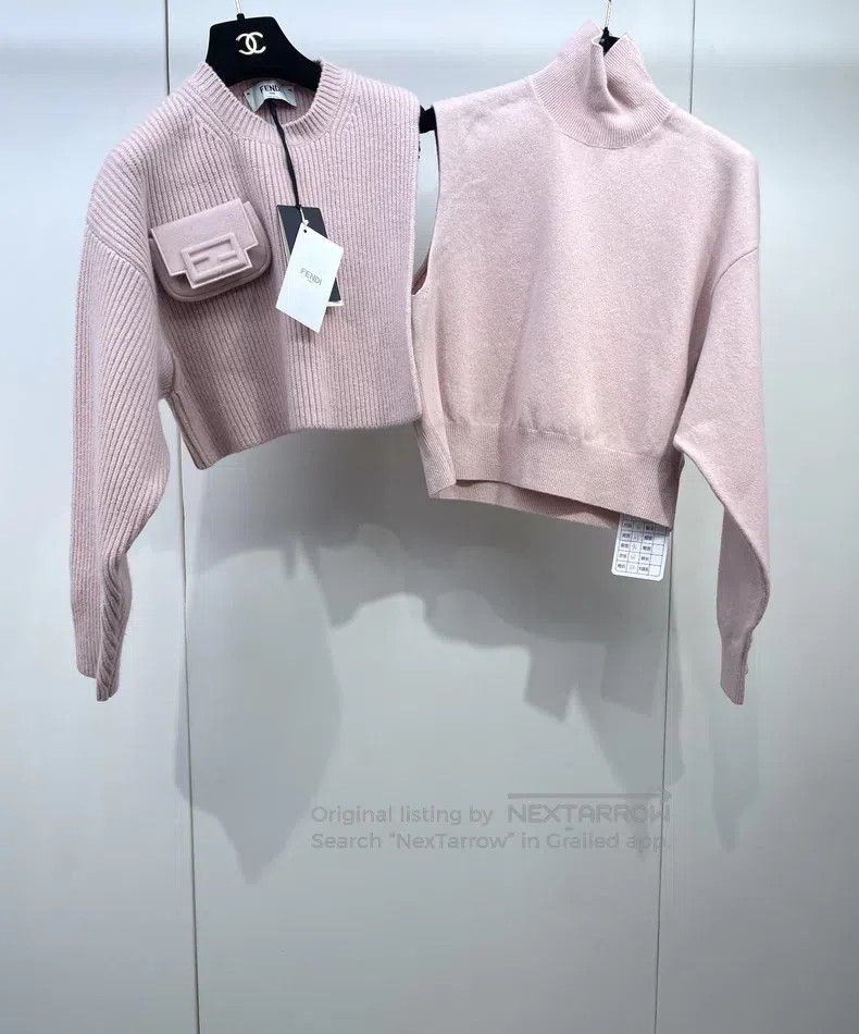 Fendi Fendi Pink Double F Logo Turtleneck Size XXS / US 00 / IT 34 - 3 Thumbnail