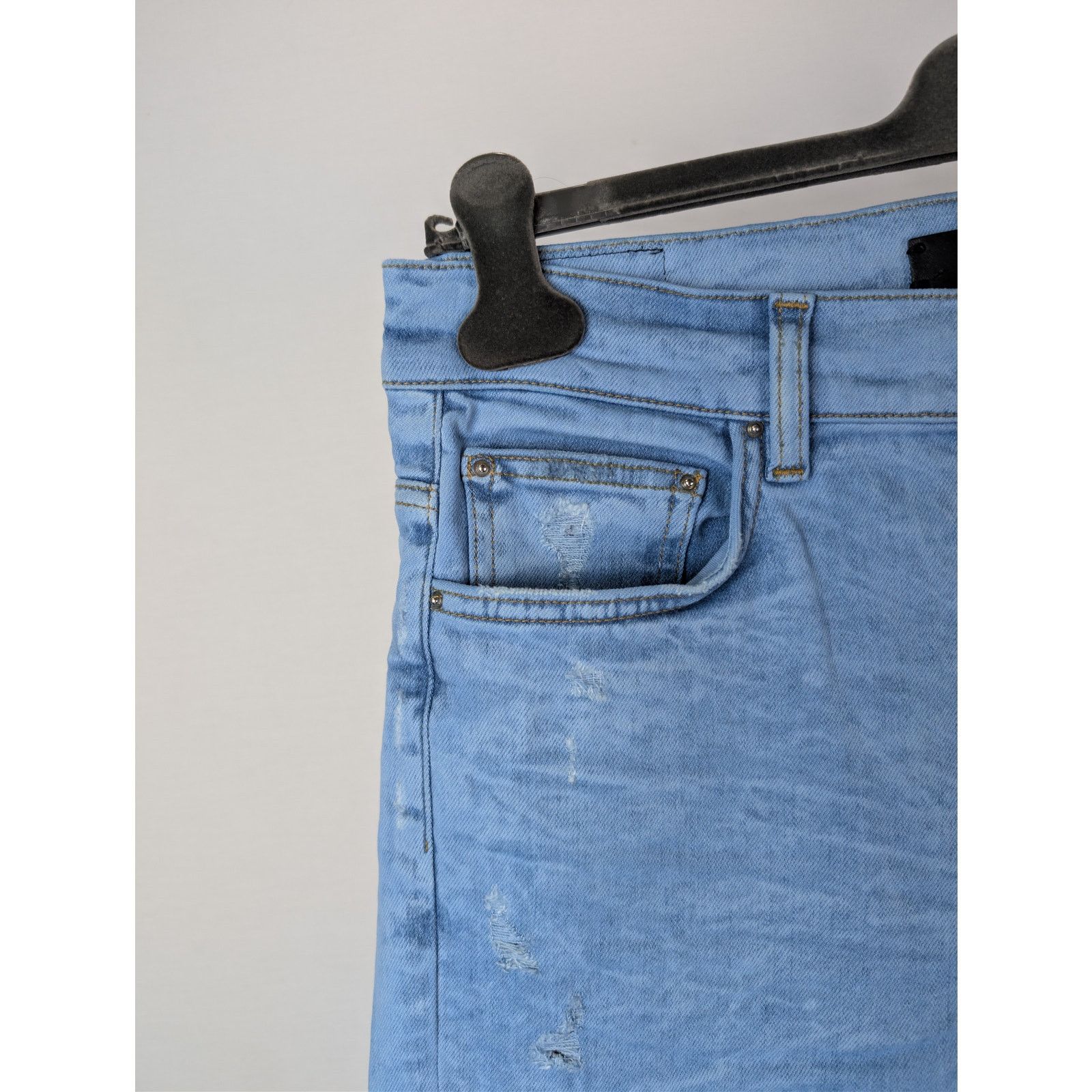Amiri o1rshd1 Oversized Mesh Jeans in Ashley Blue Size US 31 - 6 Thumbnail
