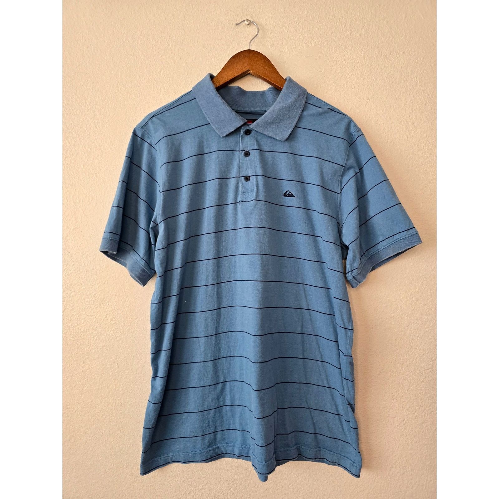 Quiksilver Quiksilver Polo Mens Striped Blue XL Surf Collared Shirt Size US XL / EU 56 / 4 - 1 Thumbnail
