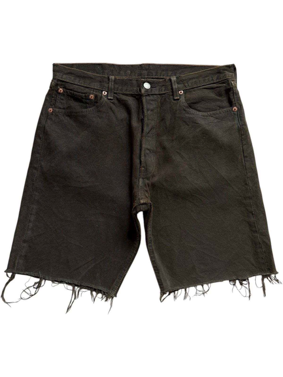 Levi's Vintage 90s Levis 501xx Frayed Jean Shorts Jorts Size US 33 - 1 Thumbnail