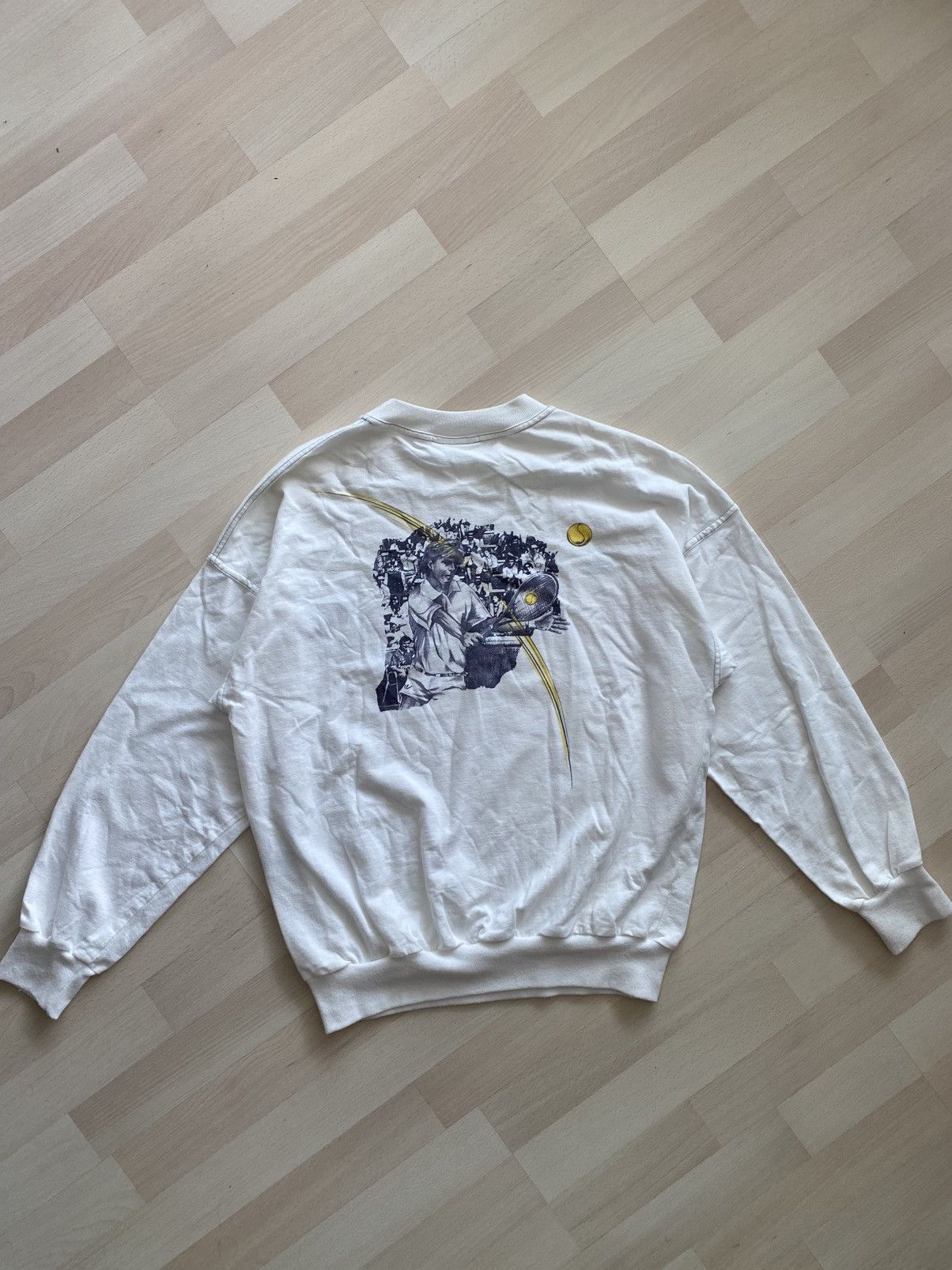 Adidas Vintage Adidas Stefan Edberg Tennis Tournament Sweatshirt Size US S / EU 44-46 / 1 - 10 Thumbnail