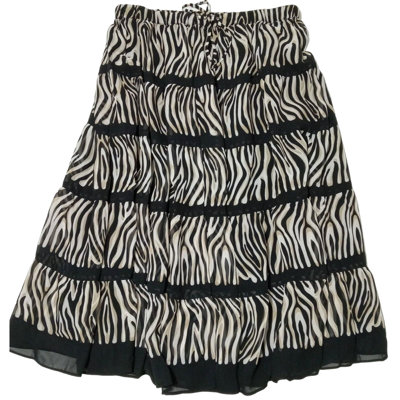 & Other Stories Alfred Dunner Tiered Skirt 14 (32x30) Lined A-Line Animal Size 36" / US 14 / IT 50 - 1 Thumbnail