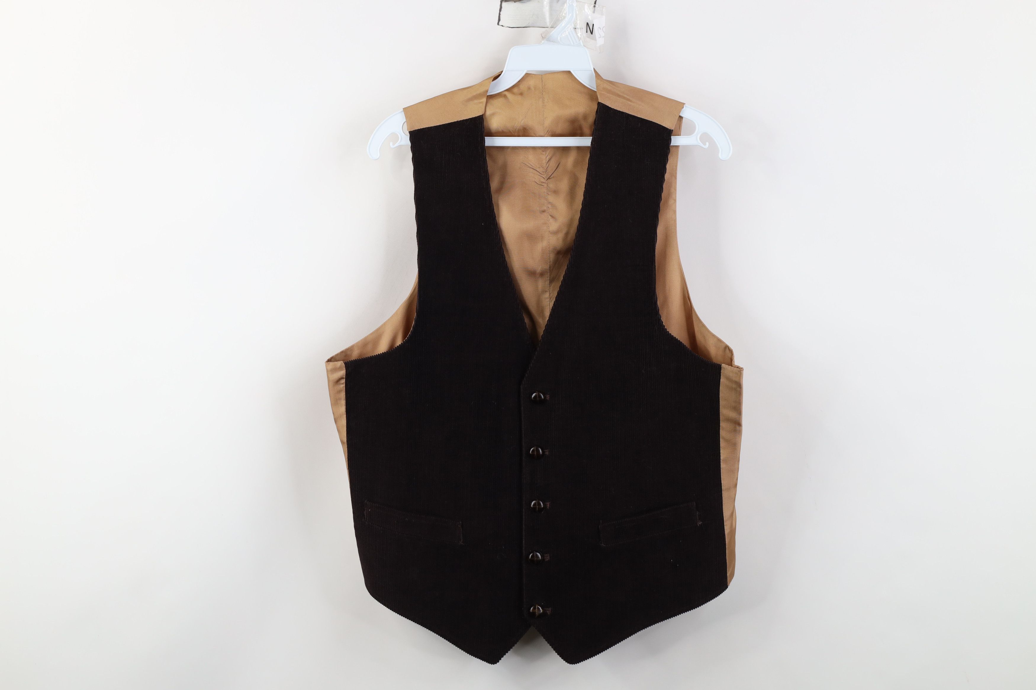 Vintage Vintage 70s Streetwear Button Suit Vest Jacket Brown USA Size US XXL / EU 58 / 5 - 1 Thumbnail