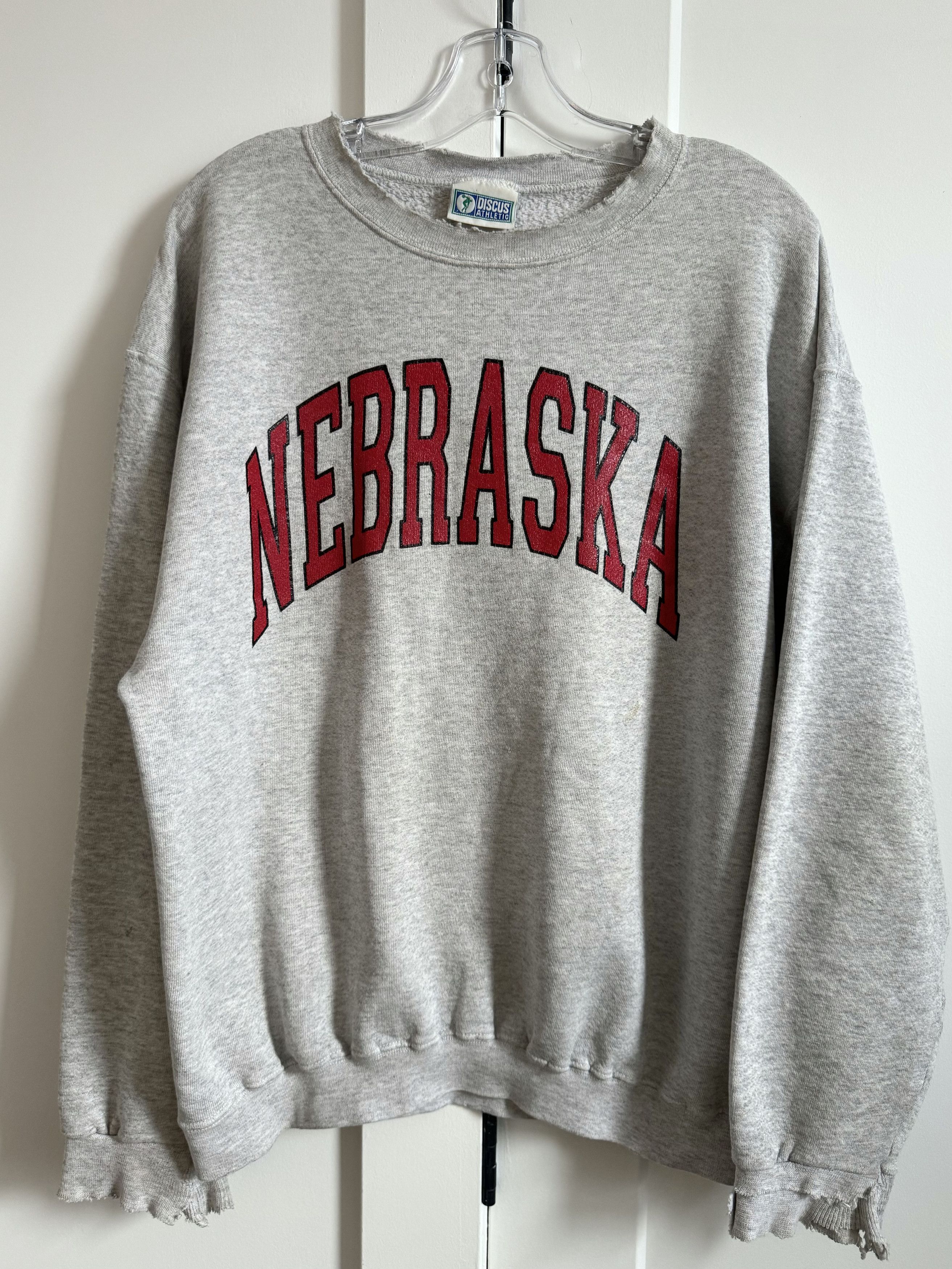 Other Vintage Nebraska Distressed Grey College Crewneck Size US L / EU 52-54 / 3 - 1 Thumbnail