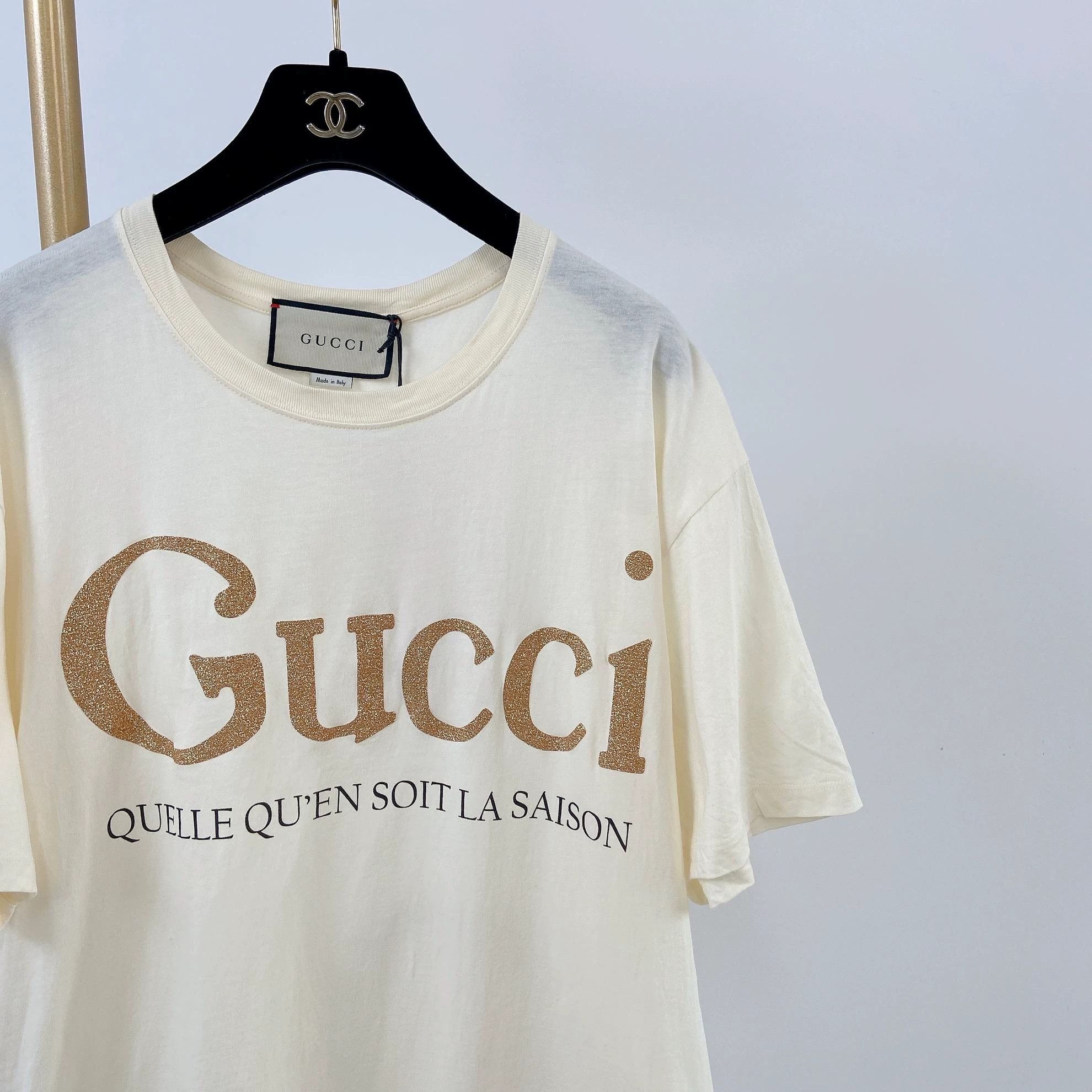 Gucci Gucci Gold Logo T - Shirt S Size US S / EU 44-46 / 1 - 4 Thumbnail