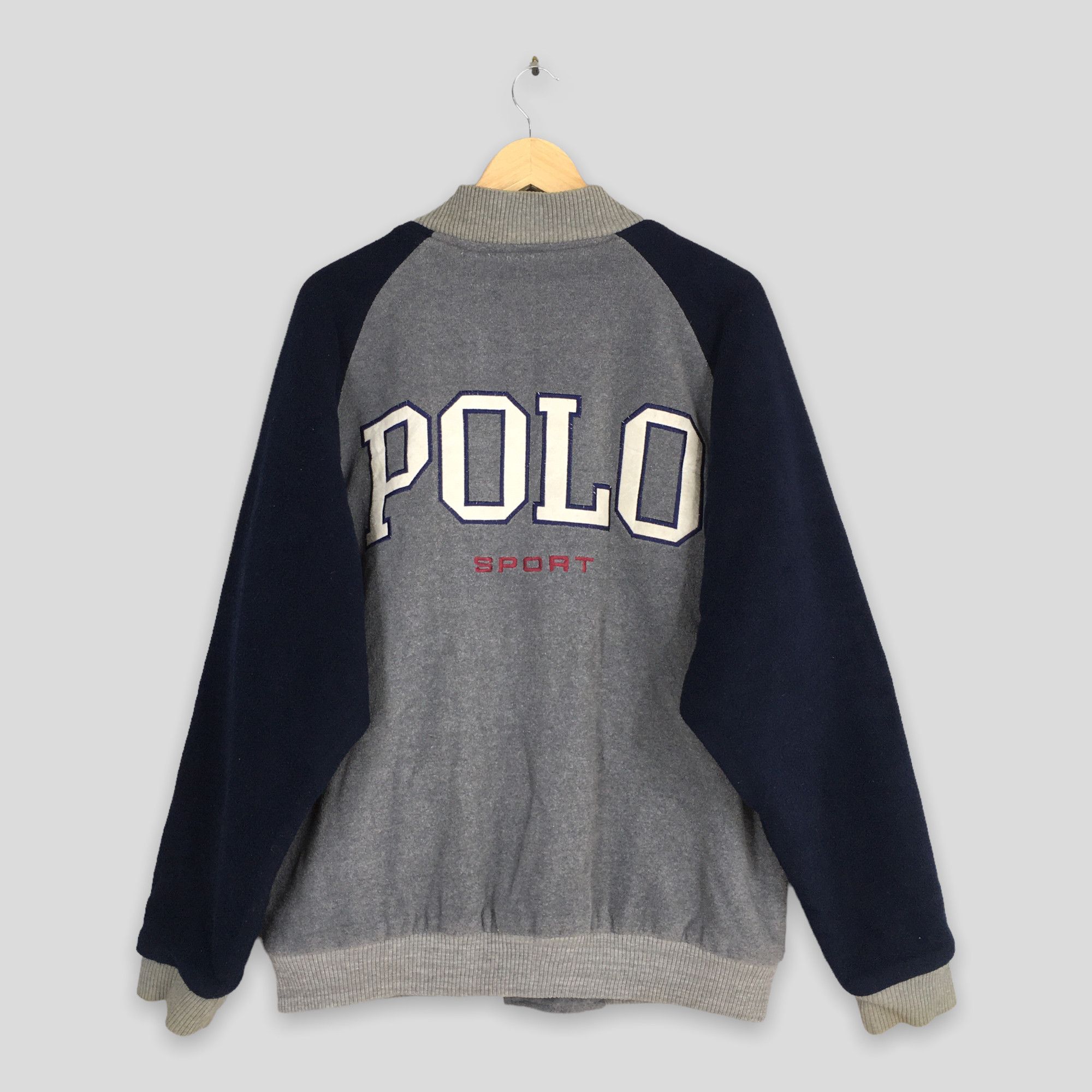 Polo Ralph Lauren Vintage 90's Polo Sport Gray Fleece Button Jacket Large Size US L / EU 52-54 / 3 - 10 Thumbnail