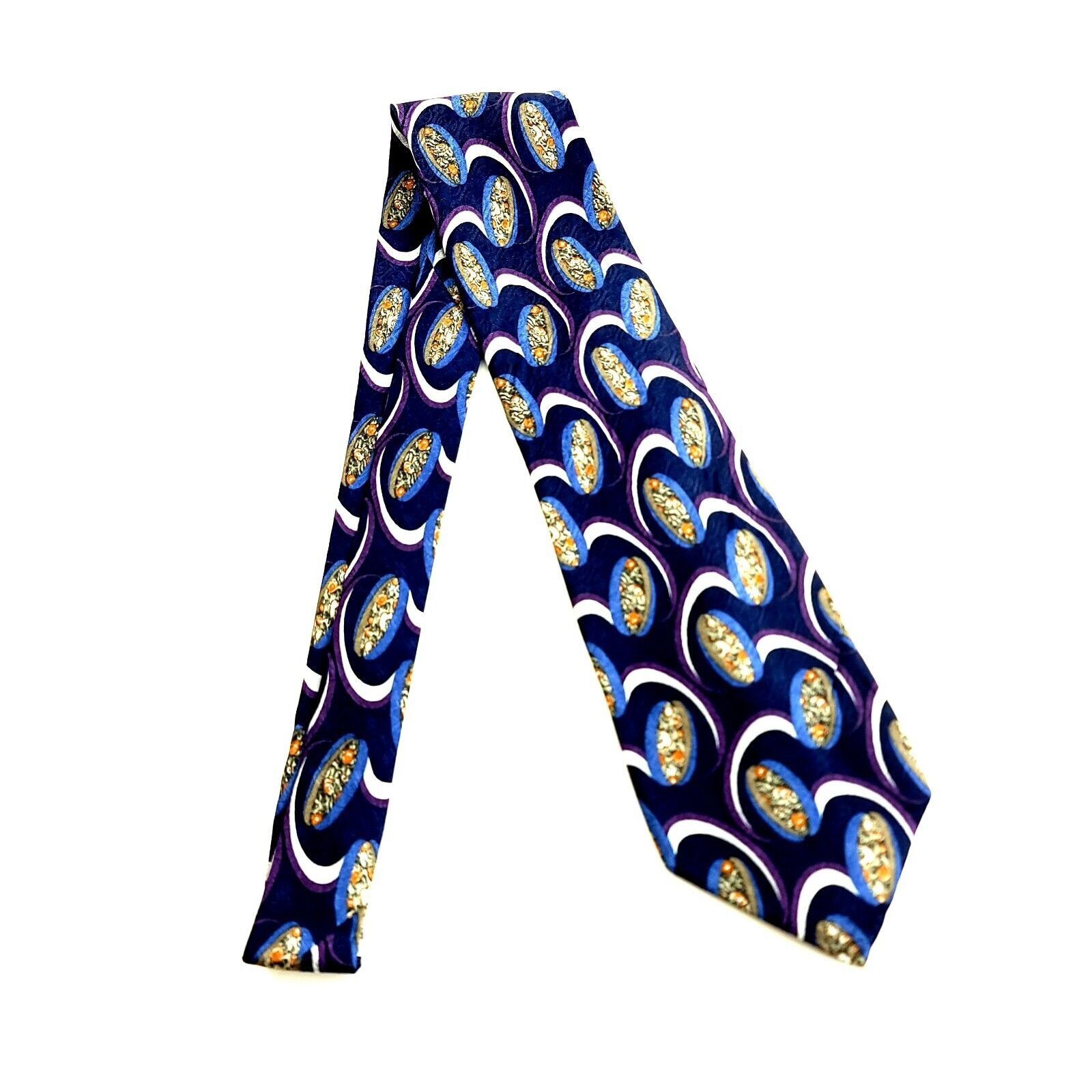 Grateful Dead J. Garcia Blue Purple Abstract Jacquard Print Silk Tie Size ONE SIZE - 6 Thumbnail