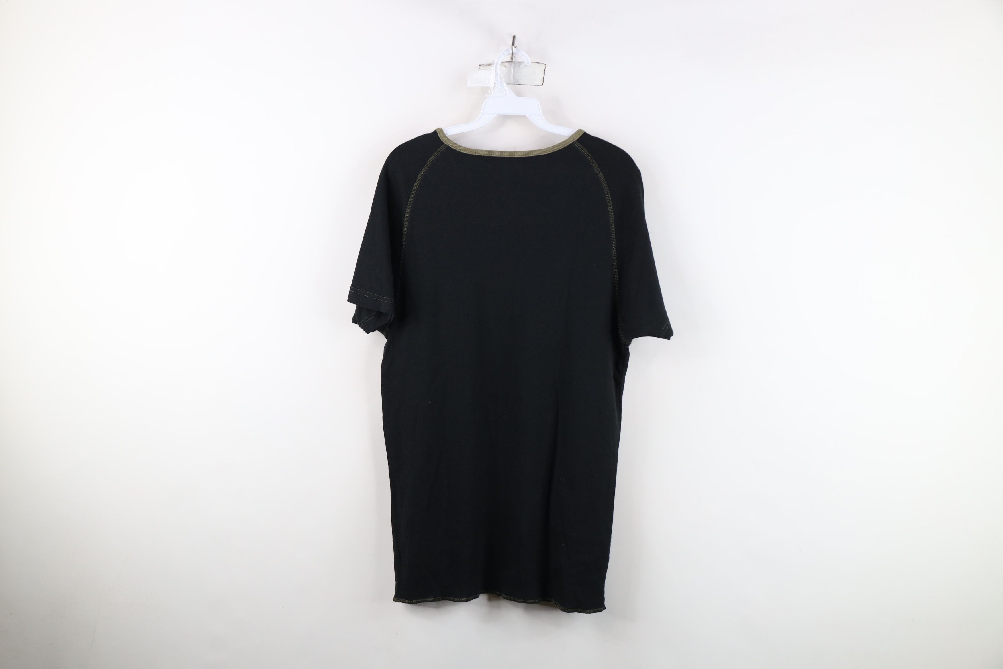 UNIONBAY Deadstock Vintage 90s Unionbay Ribbed Knit T-Shirt Black Size XL / US 12-14 / IT 48-50 - 9 Thumbnail