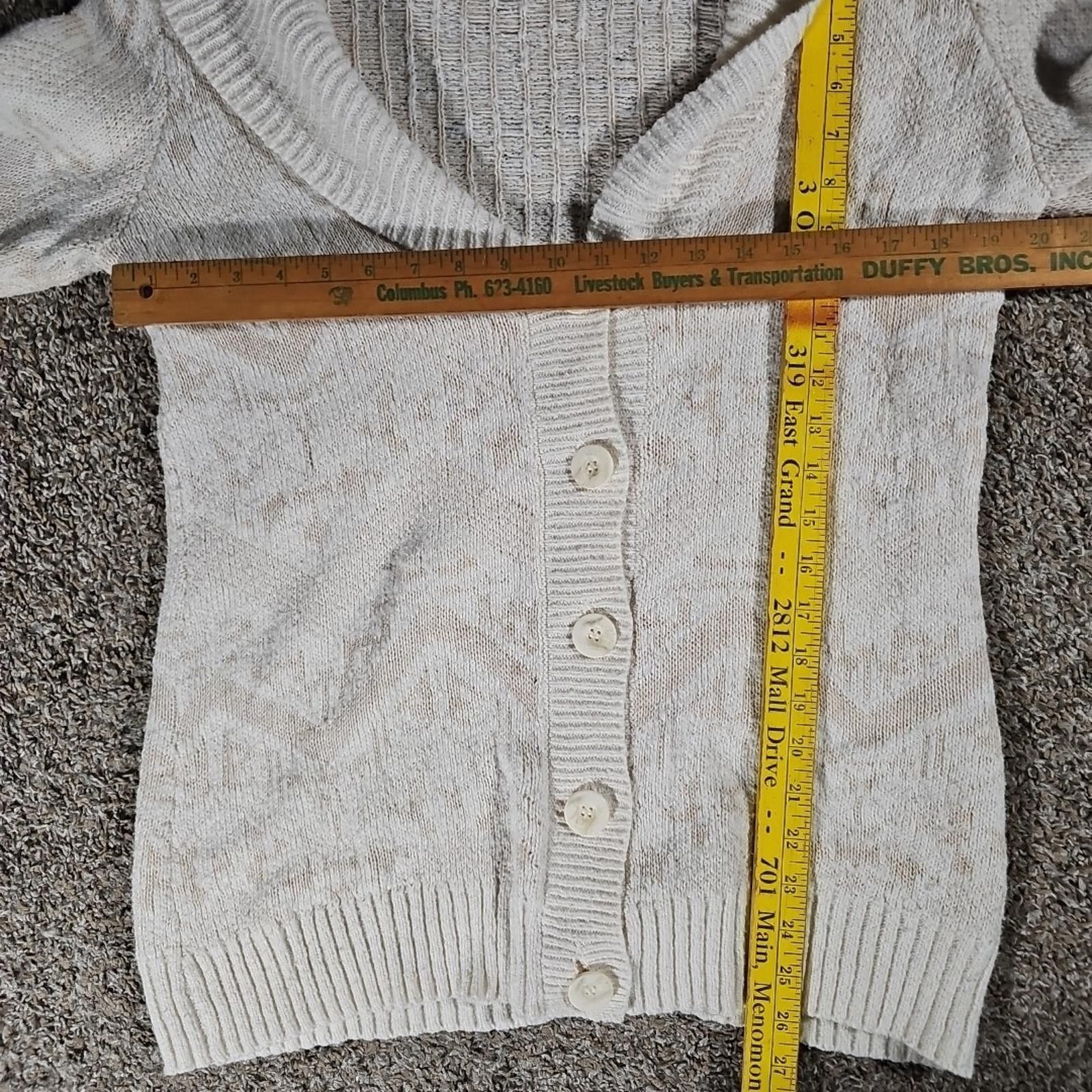 Other Maurices M Ivory Beige Cable Knit Cardigan Size M / US 6-8 / IT 42-44 - 5 Thumbnail