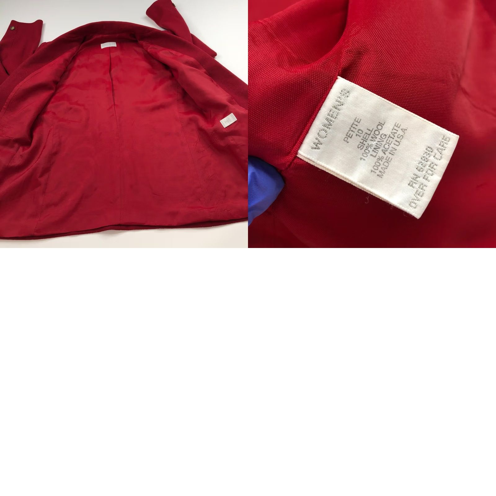 Lands' End Lands' End Blazer Jacket Herringbone Dark Red 100% Wool Two Button Petite 10P Women Summer/Multi-Season Casual/Business Size L / US 10 / IT 46 - 9 Thumbnail