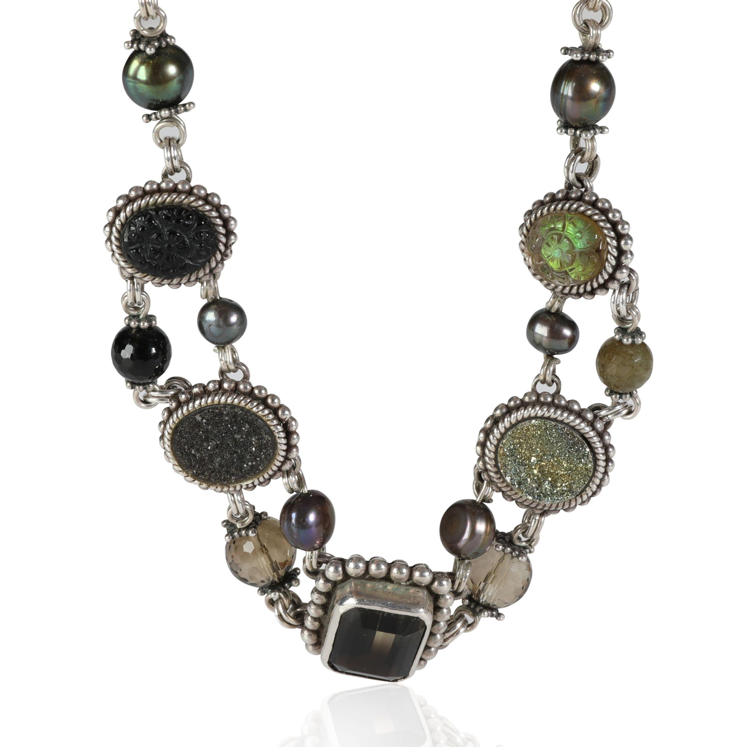 image of Tiffany Co Stephen Dweck Pearl Iridescent Pearl & Gemstone Necklace In Sterling Silver, Women's
