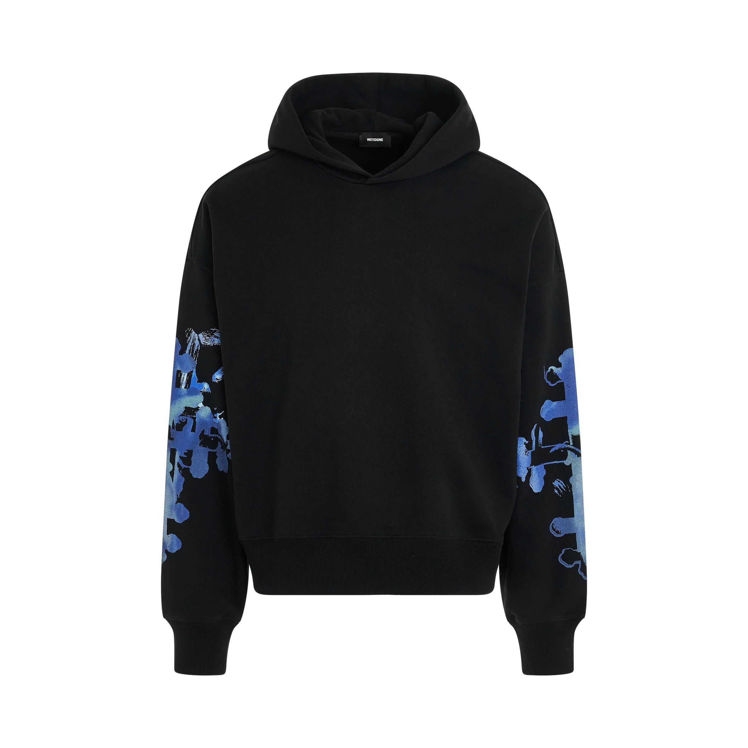 WE11DONE o1mris0824 Gothic Print Hoodie in Black Size US M / EU 48-50 / 2 - 1 Thumbnail