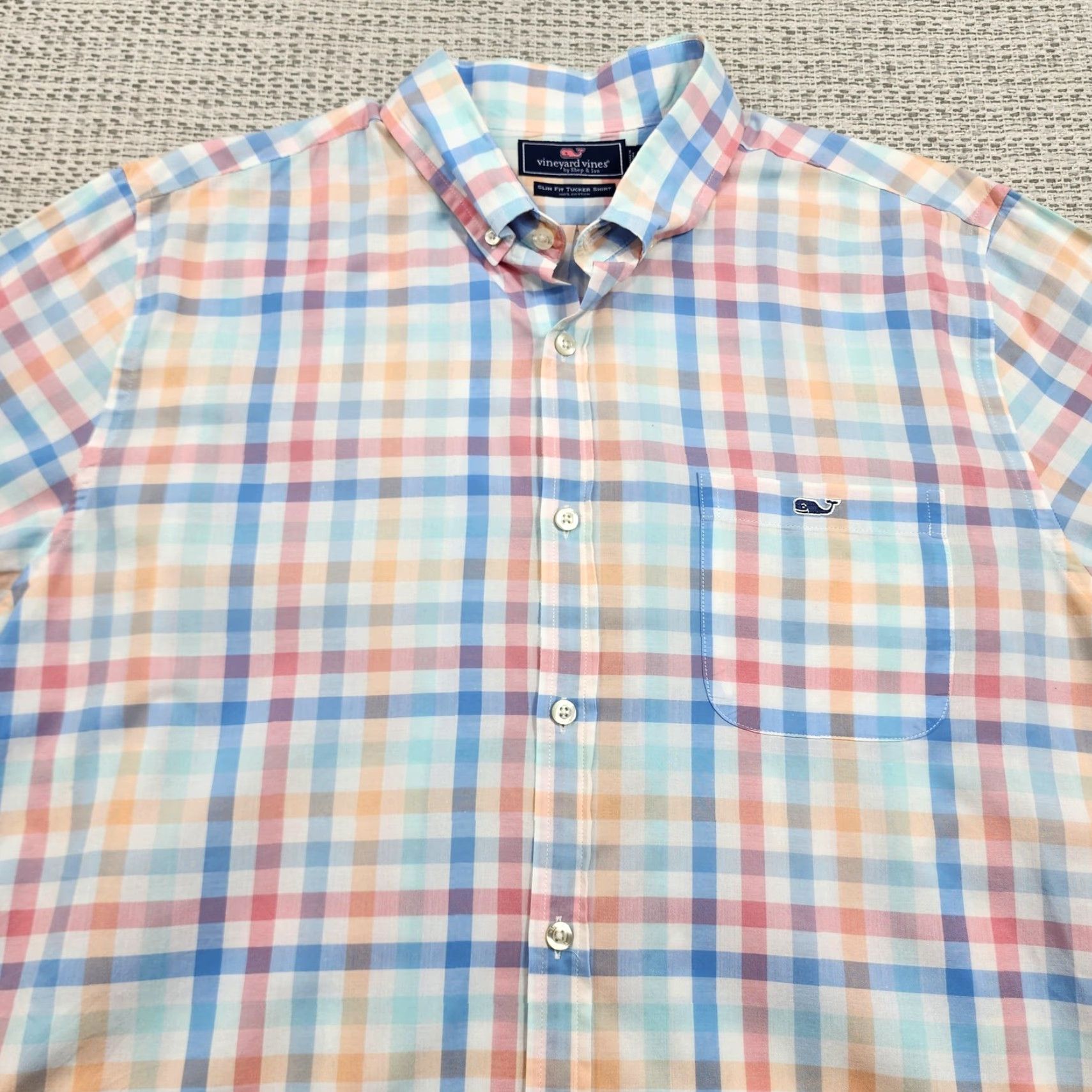 Vineyard Vines VINEYARD VINES Tucker Shirt Mens Large Multicolor Plaid Slim Fit 100% Cotton Button-Up Shirt Size US L / EU 52-54 / 3 - 4 Thumbnail