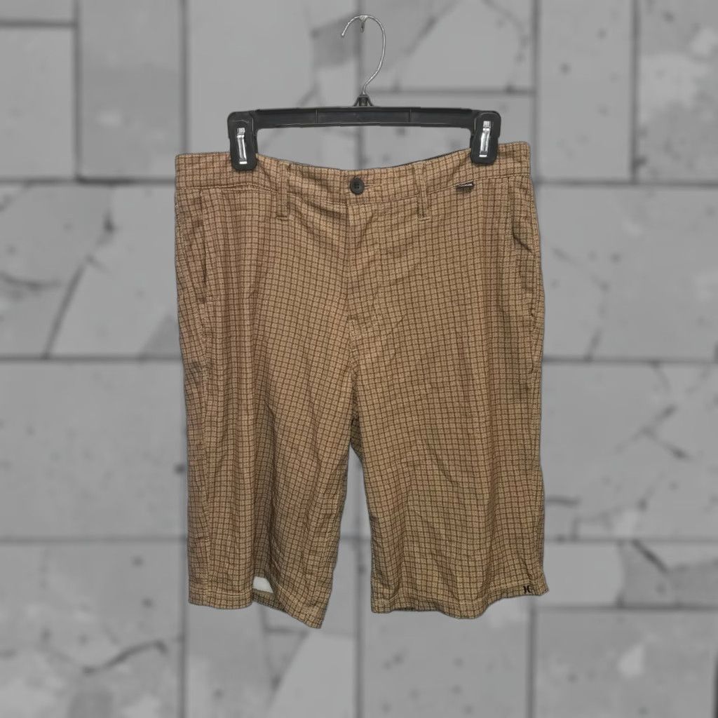 Hurley Hurley Phantom Plaid Shorts Mens 30 Brown Board Casual Size US 30 / EU 46 - 1 Thumbnail