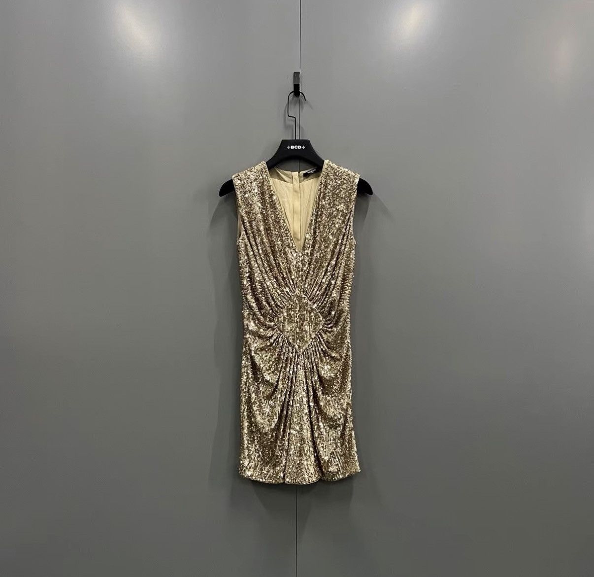 Balmain Balmain Ruched Sequin Sleeveless A-line Dress J41 Size S / US 4 / IT 40 - 1 Thumbnail