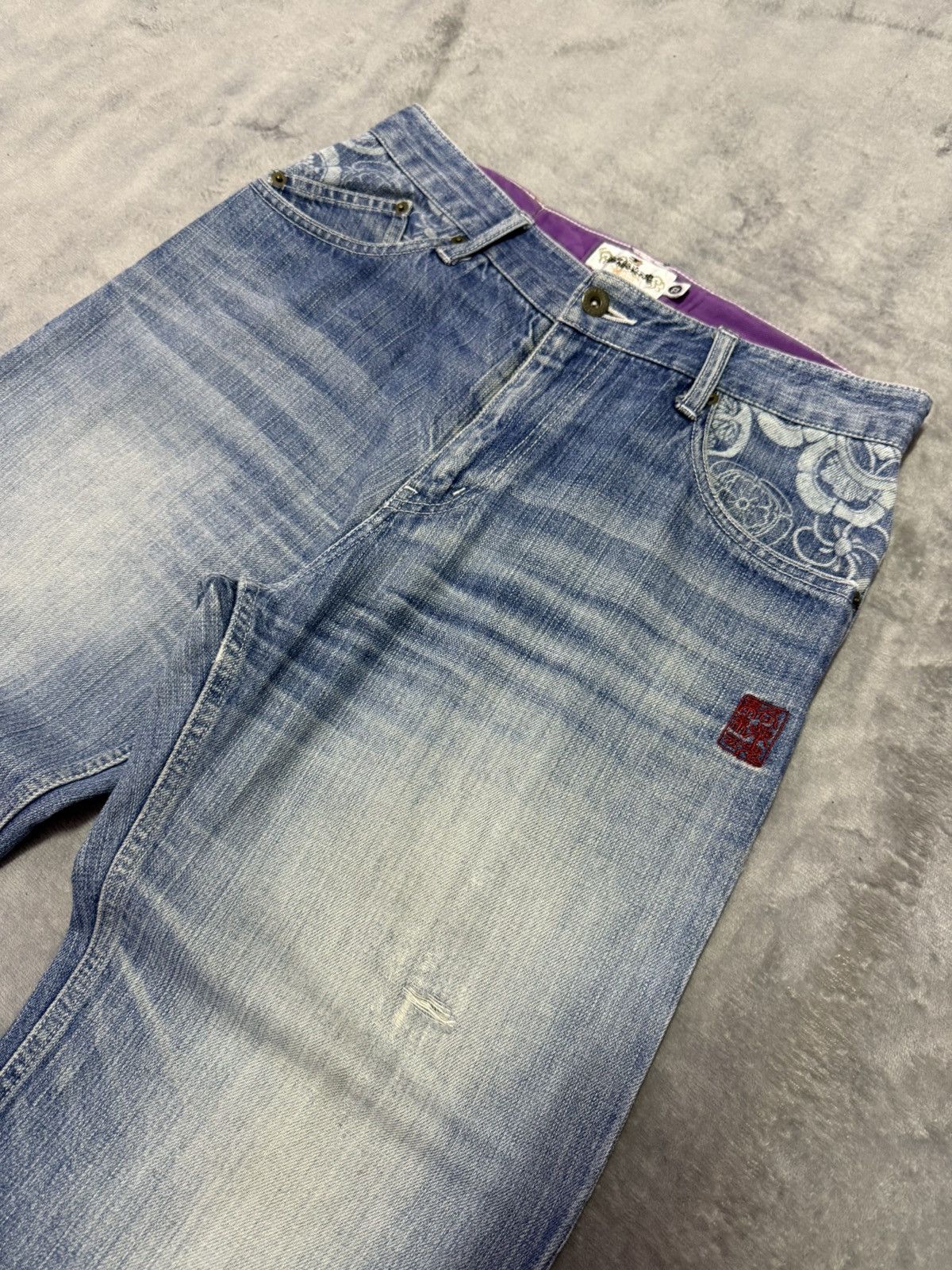 Japanese Brand × Red Monkey Karakuri Tamashi Artisanal constructed Pocket Baggy Jeans Size US 30 / EU 46 - 16 Thumbnail